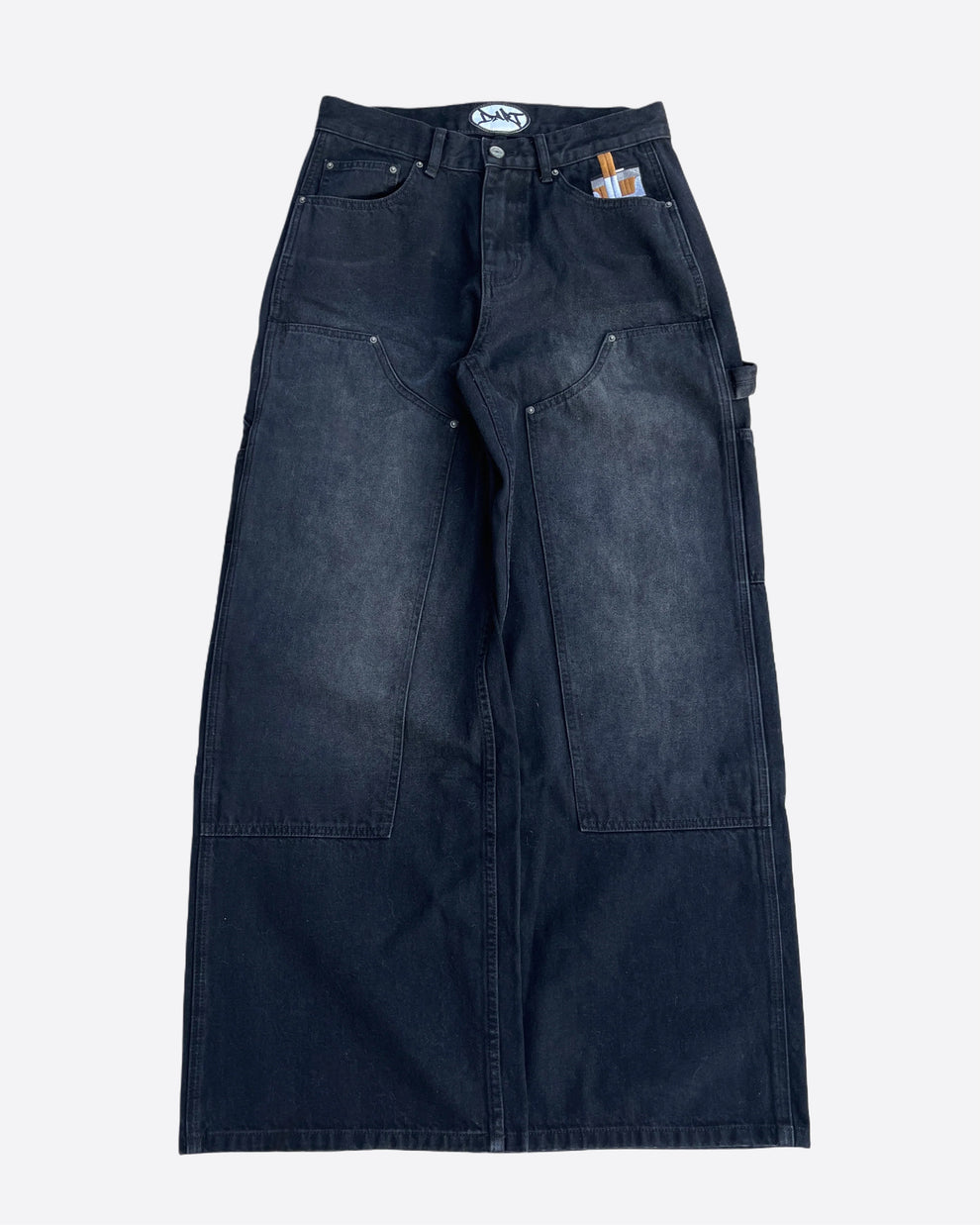 Cigarette Embroidered Loose Jeans