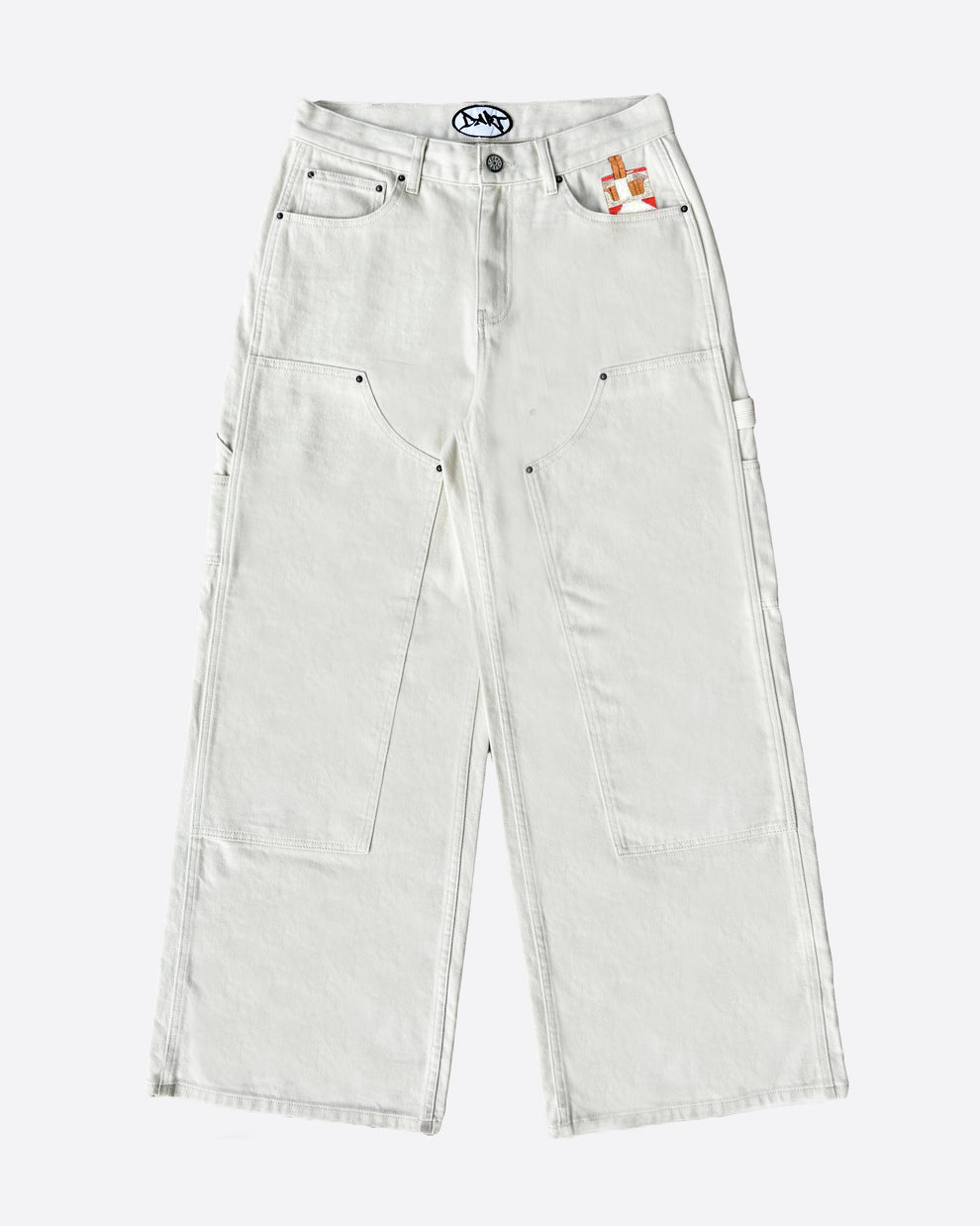 Cigarette Embroidered Loose Jeans