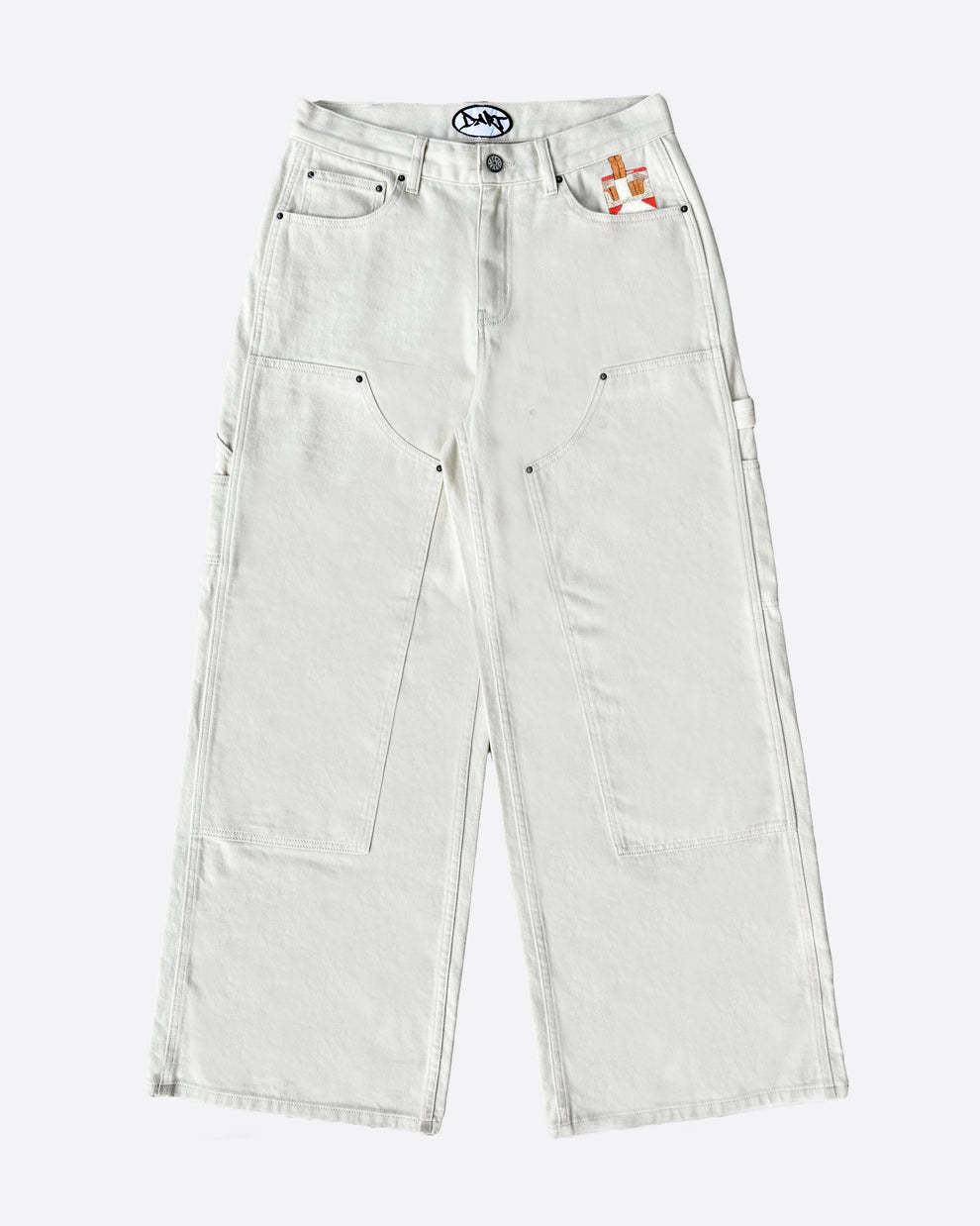 Cigarette Embroidered Loose Jeans