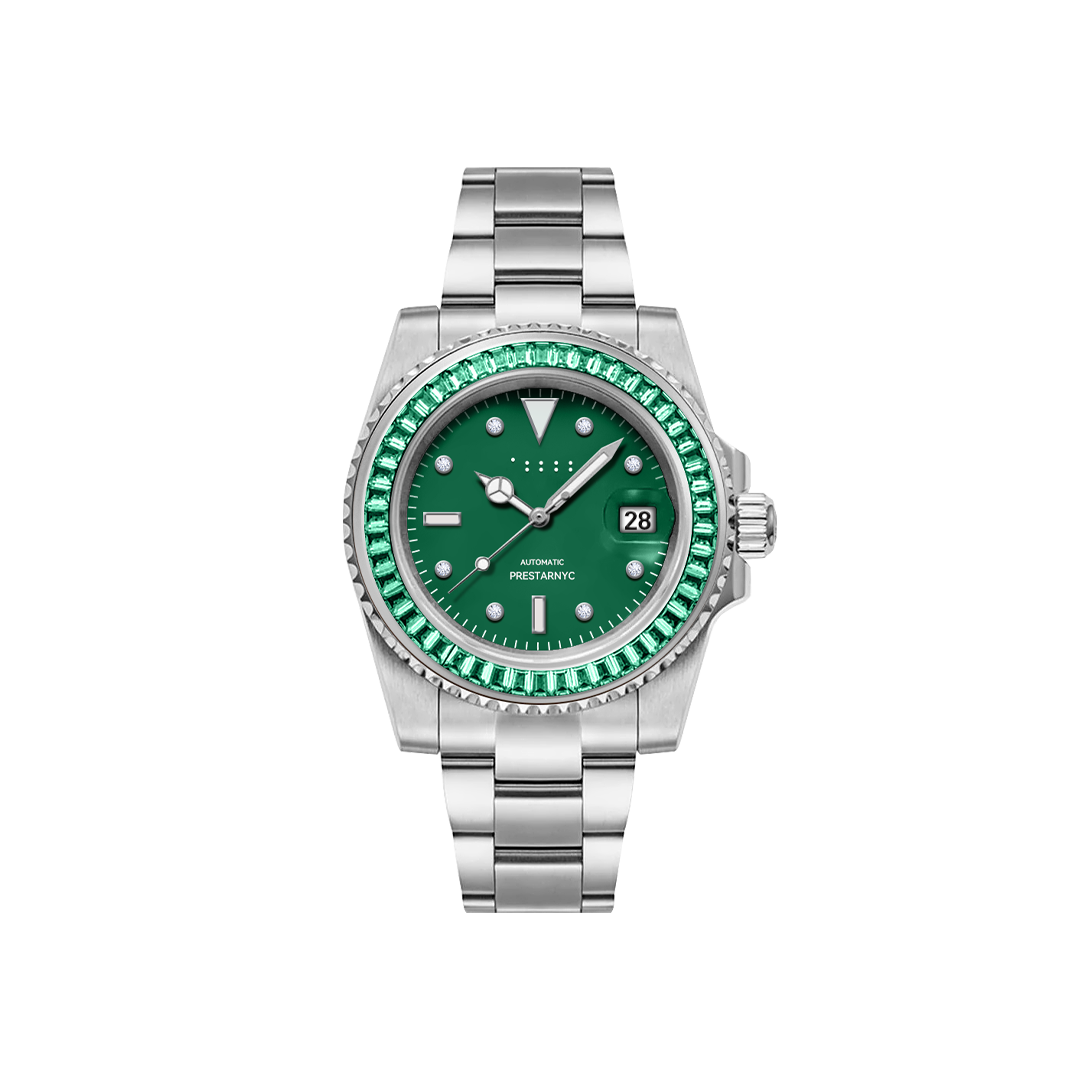 Prestar NYC Aquaman Luxe Diamond Watch (Forest Green)