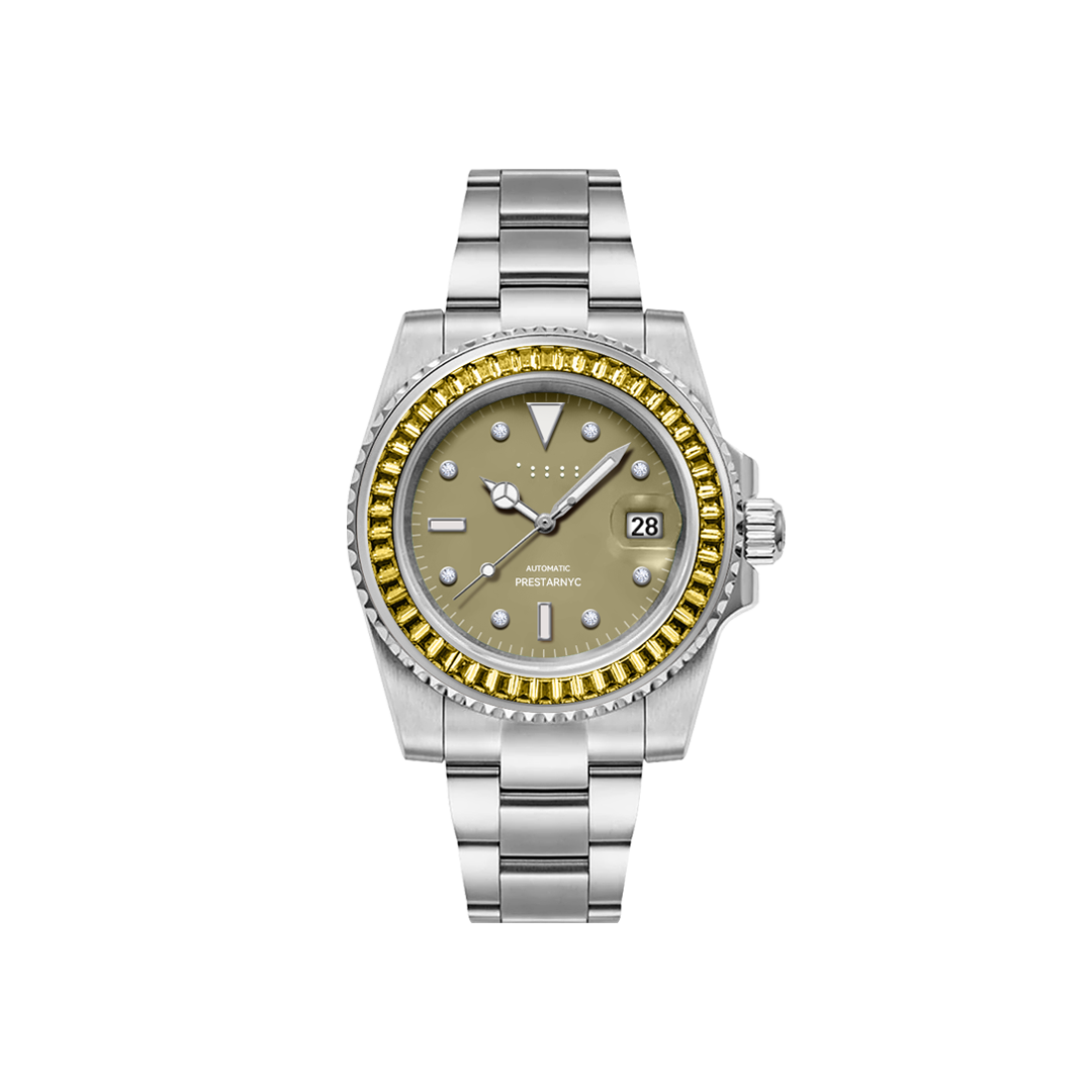 Prestar NYC Aquaman Luxe Diamond Watch (Mustard Radiance)