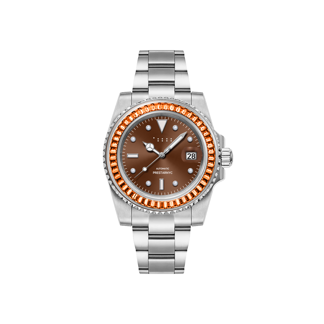 Prestar NYC Aquaman Luxe Diamond Watch (Toffee)