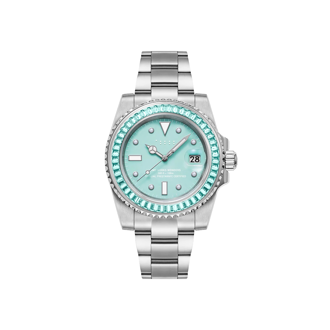Prestar NYC Aquaman Luxe Diamond Watch (Blue Turquoise)