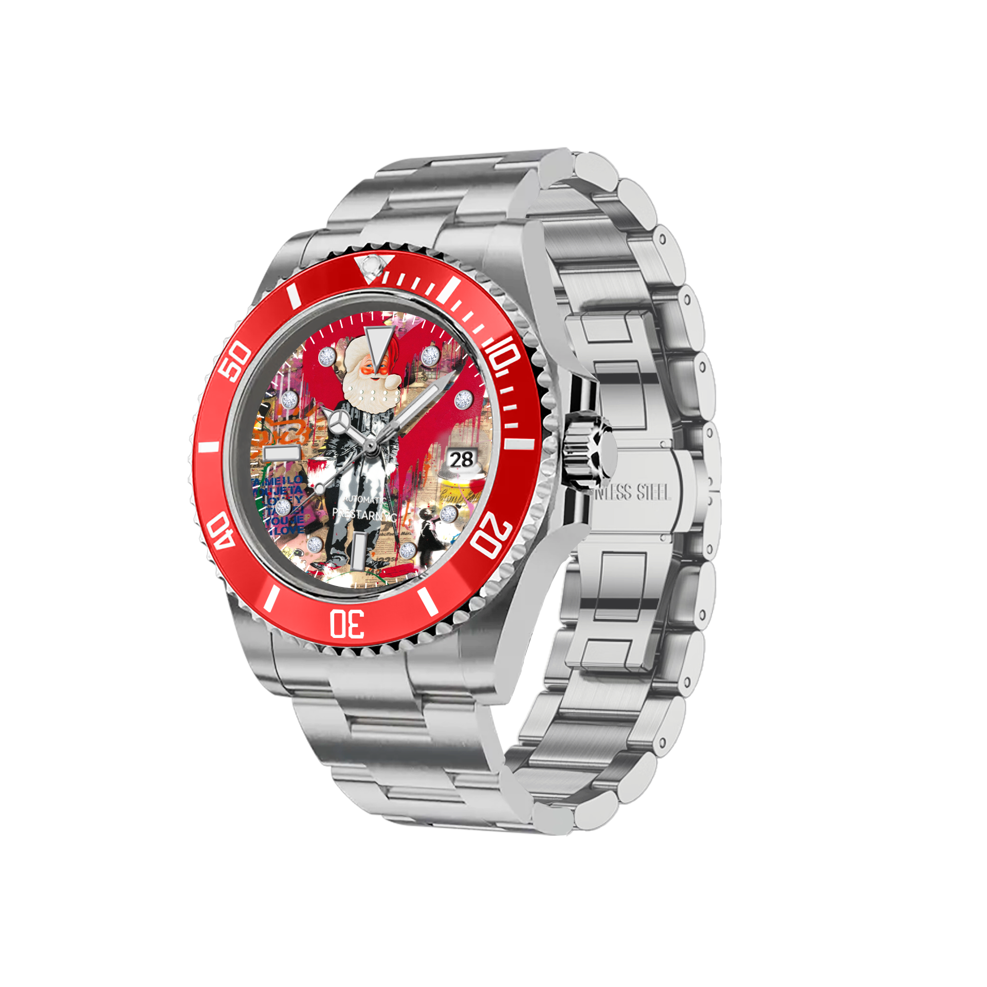 Prestar NYC Aquaman Initial Mechanical Watch (Santa in Suit)