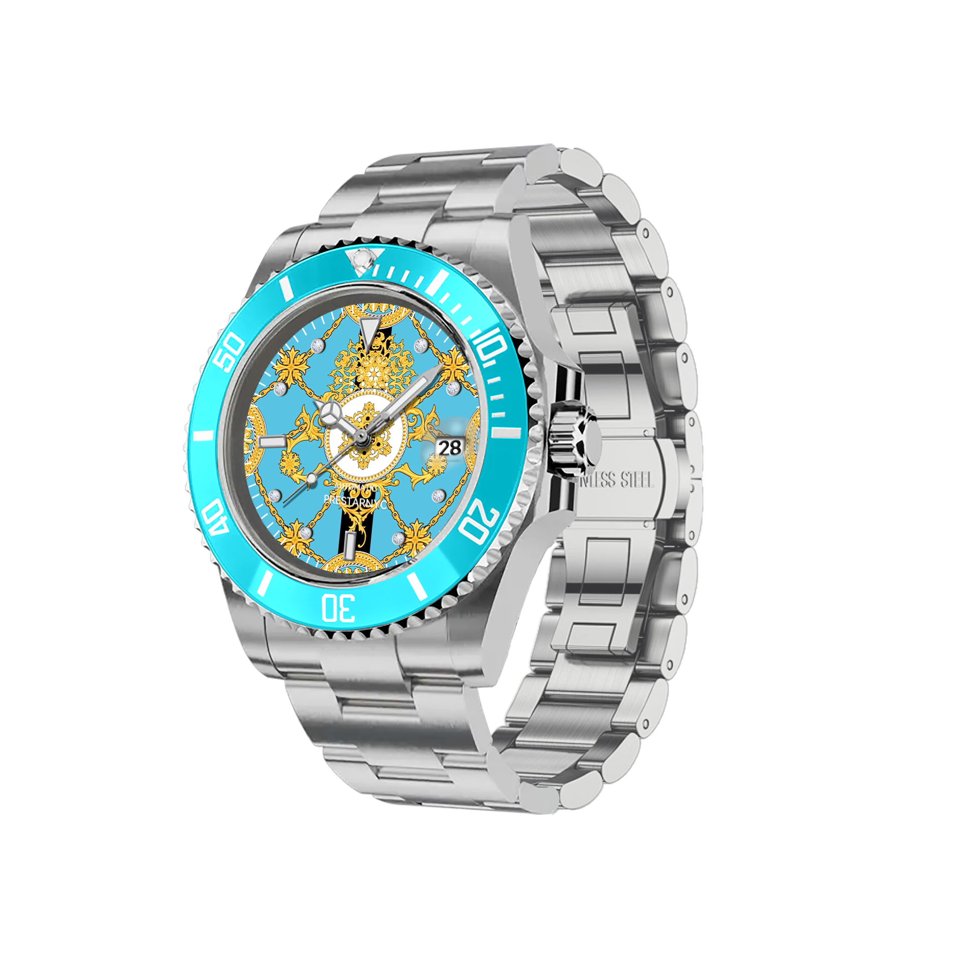 Prestar NYC Aquaman Classic Gemstone Watch (Antique Floral)