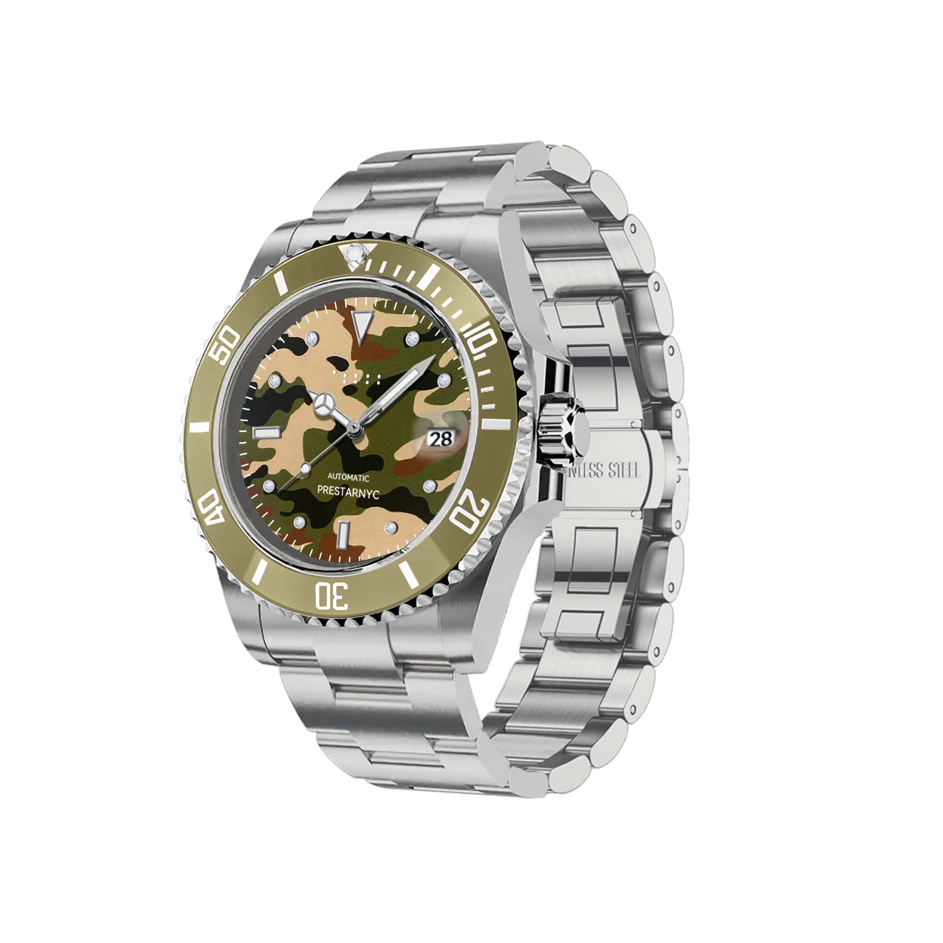 Prestar NYC Aquaman Chequered Gemstone Watch (Hunter Hunter)