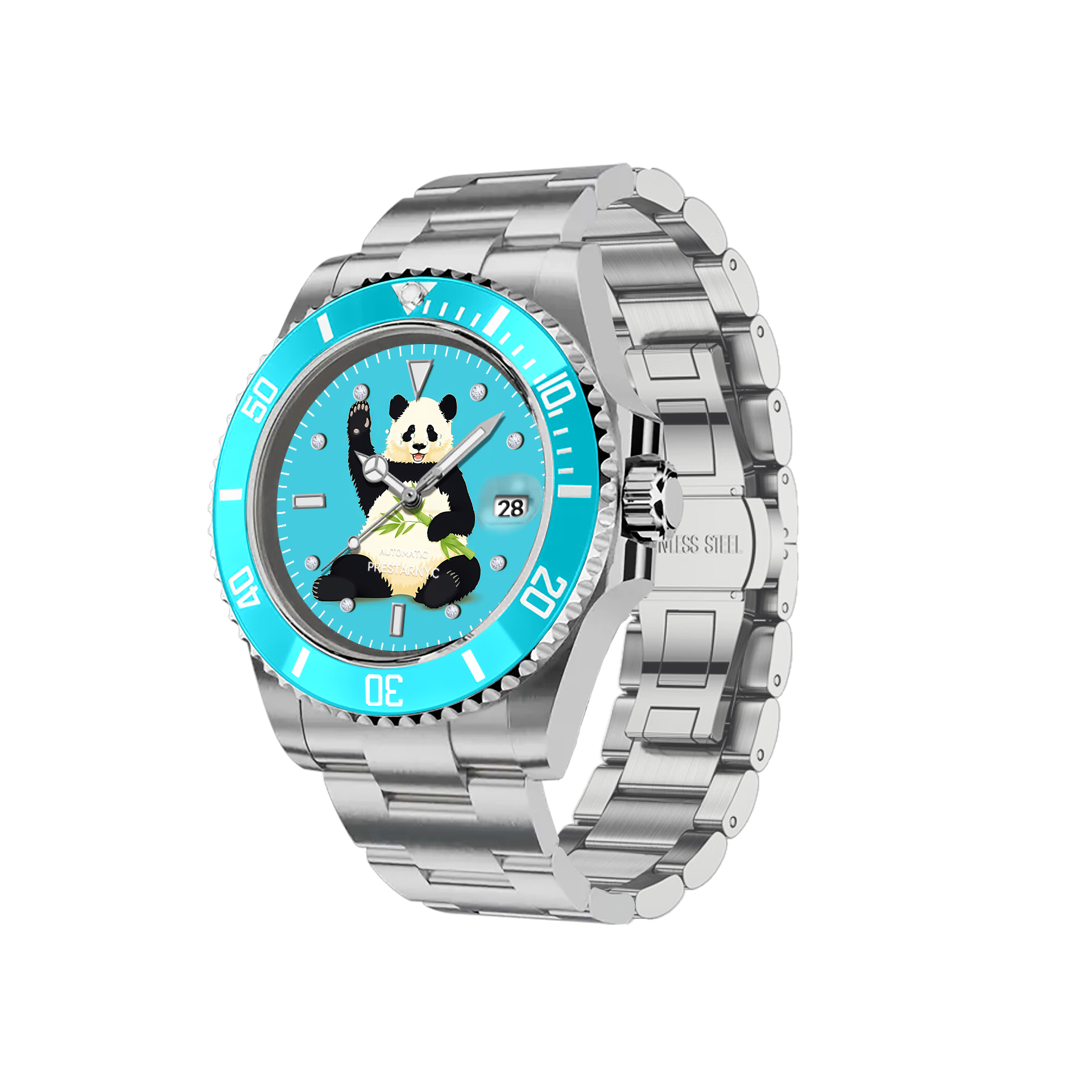 Prestar NYC Aquaman Initial Mechanical Watch (Bamboo Bliss Panda)