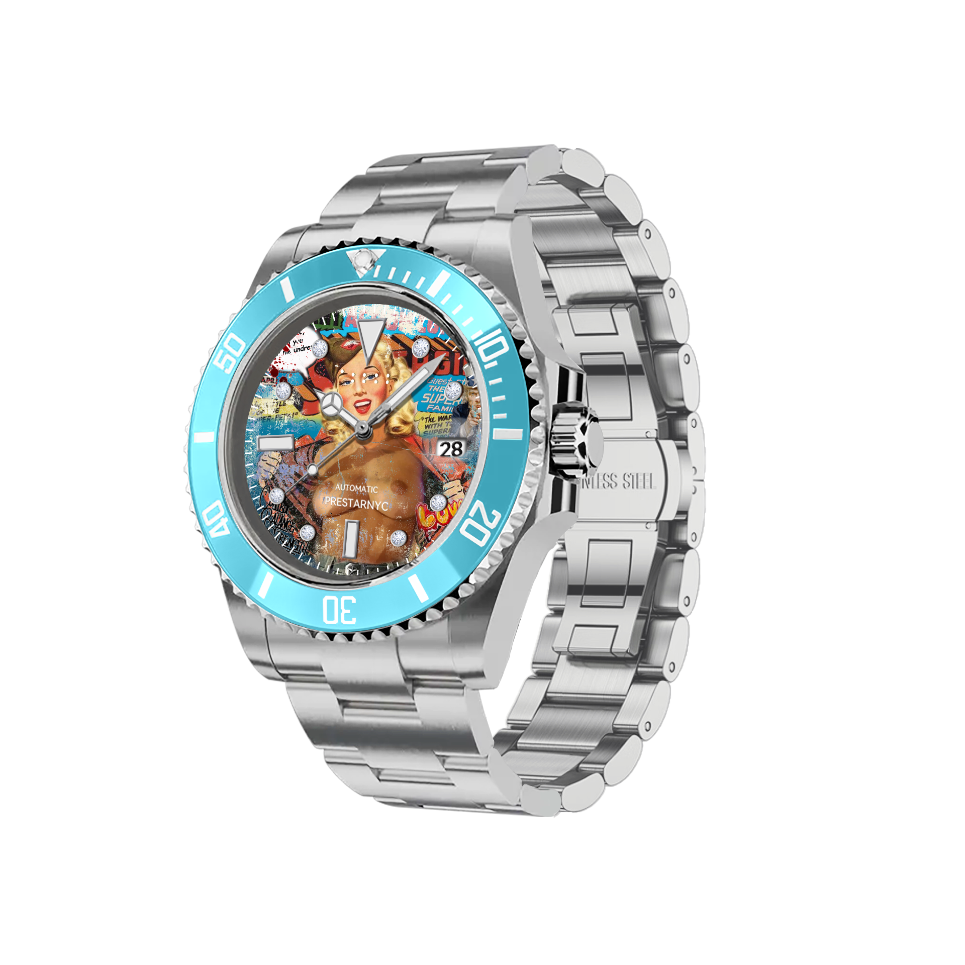 Prestar NYC Aquaman Initial Mechanical Watch (Blonde Charm)