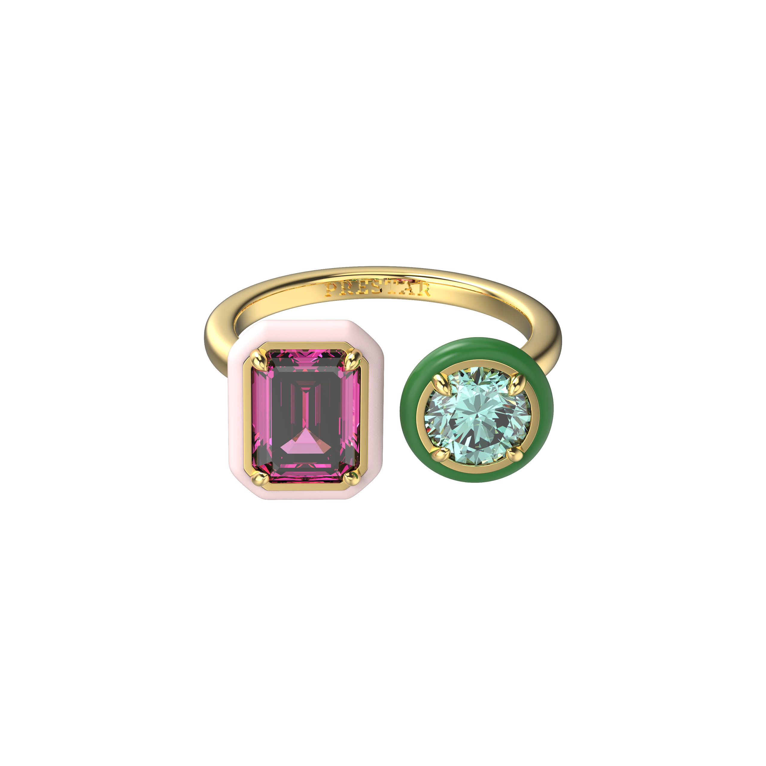 Fusion Enamel Treasures Ring-Minty Pink Delight