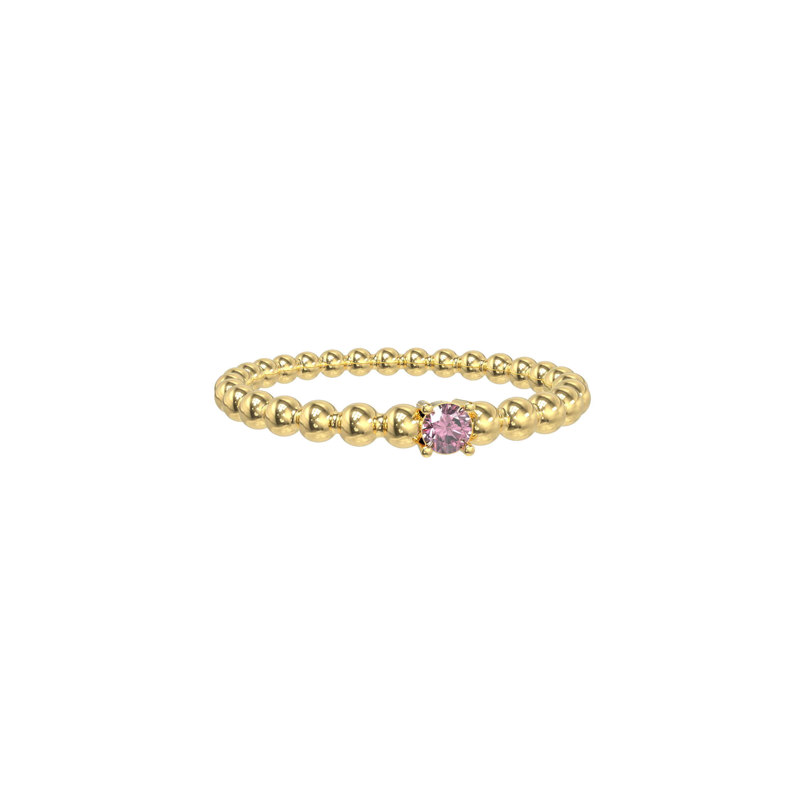Beaded Chain Elegance Ring-Pink Diamond