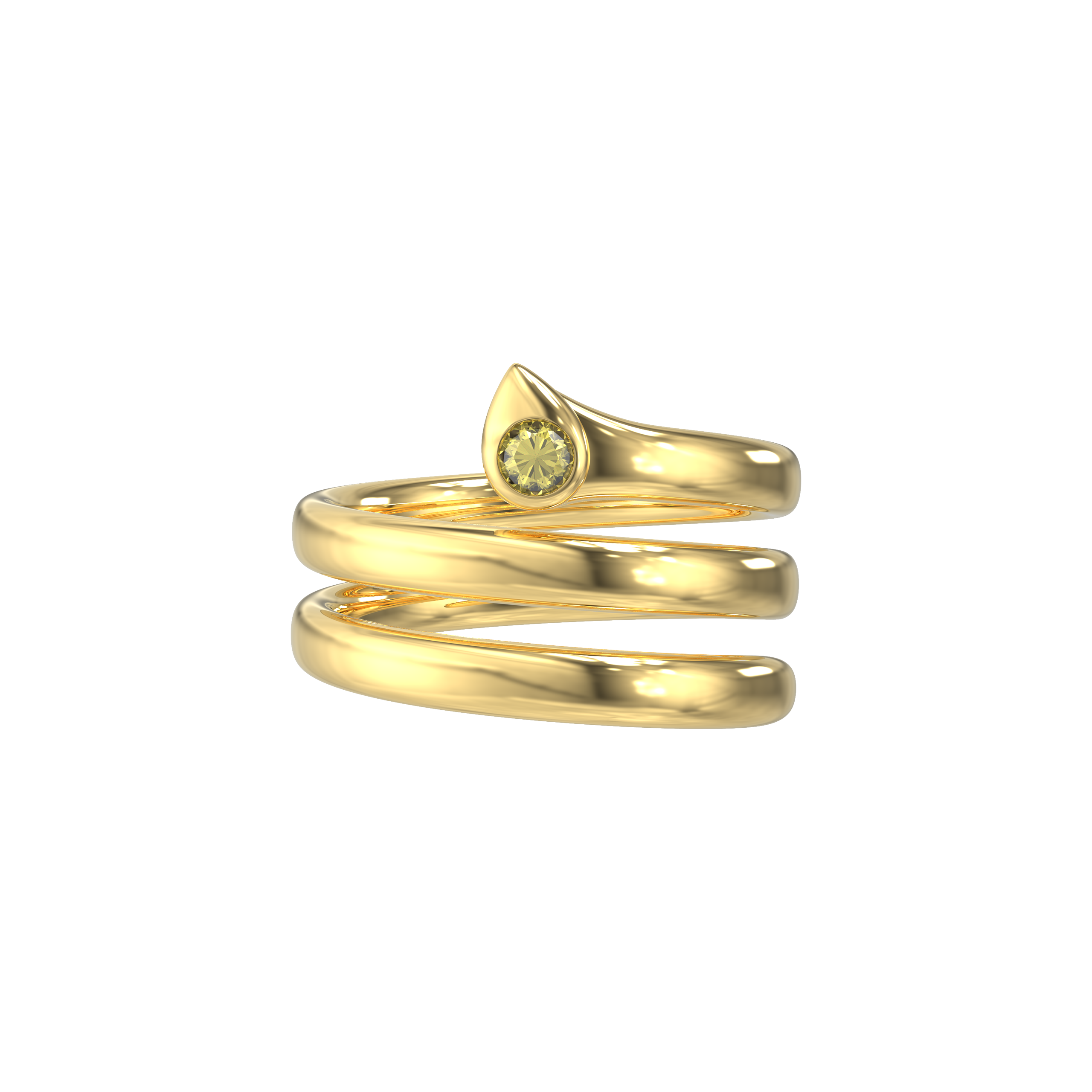 Diamond Spiral Elegance Ring-Yellow Diamond