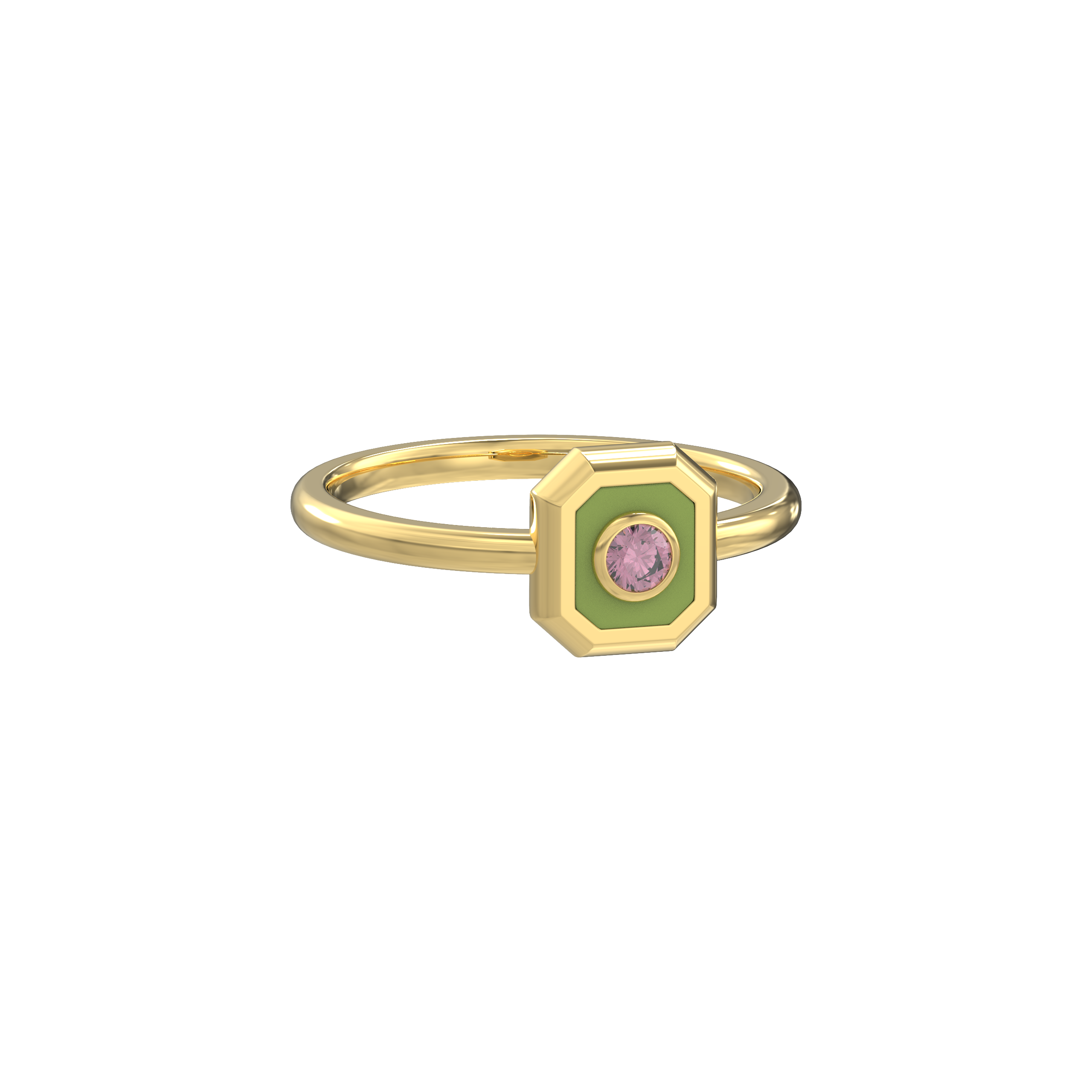 Octagon Sparkler Diamond Ring-Pink Diamond