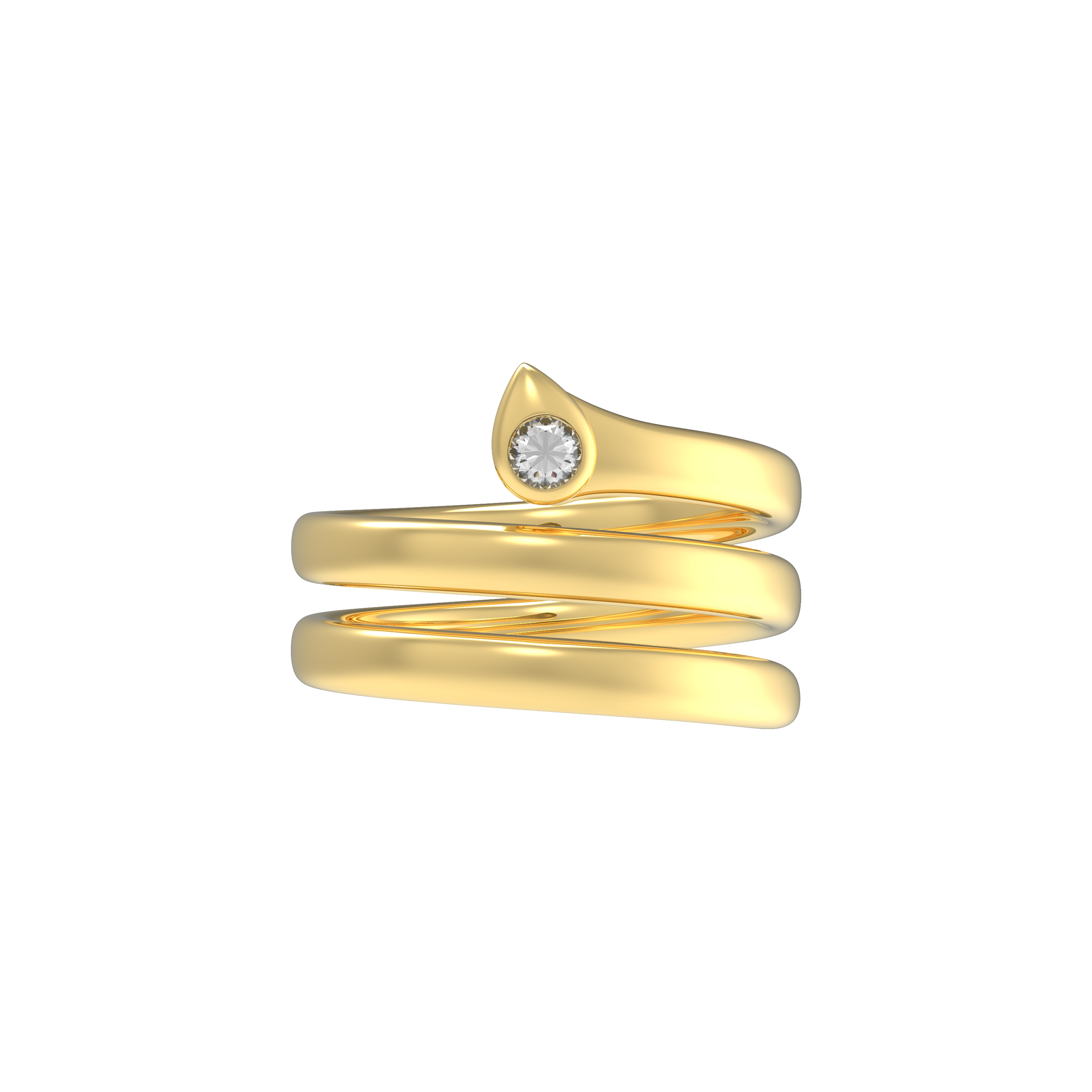 Diamond Spiral Elegance Ring-White Diamond