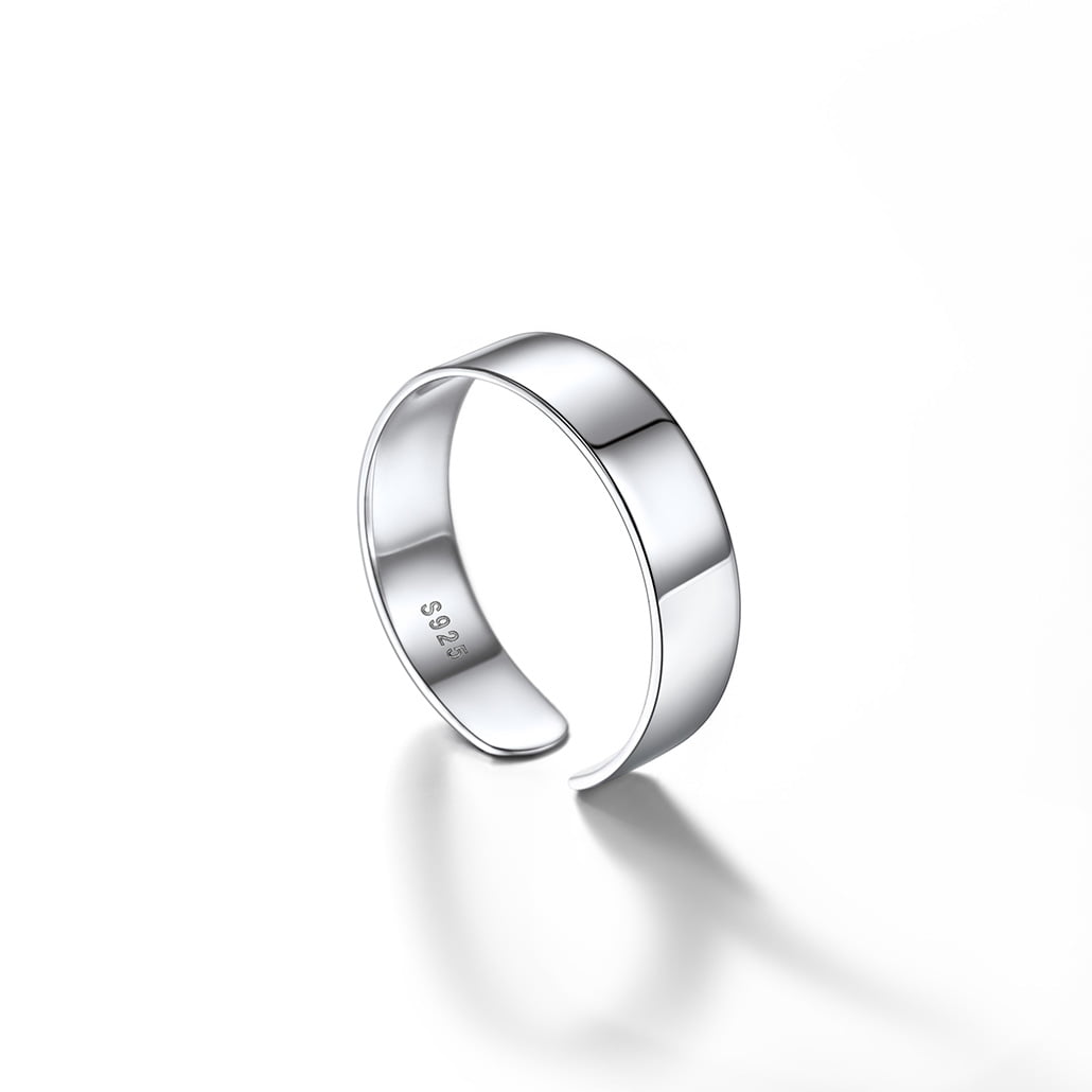 Silvora Stackable Open Knuckle Band Ring for Women Men 925 Sterling Silver Full Finger Ring Jewelry (15mm, Brushed)