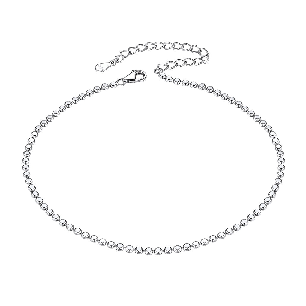 Silvora 925 Silver Chain Beads Anklet for Women Ankle Bracelet Foot Jewelry