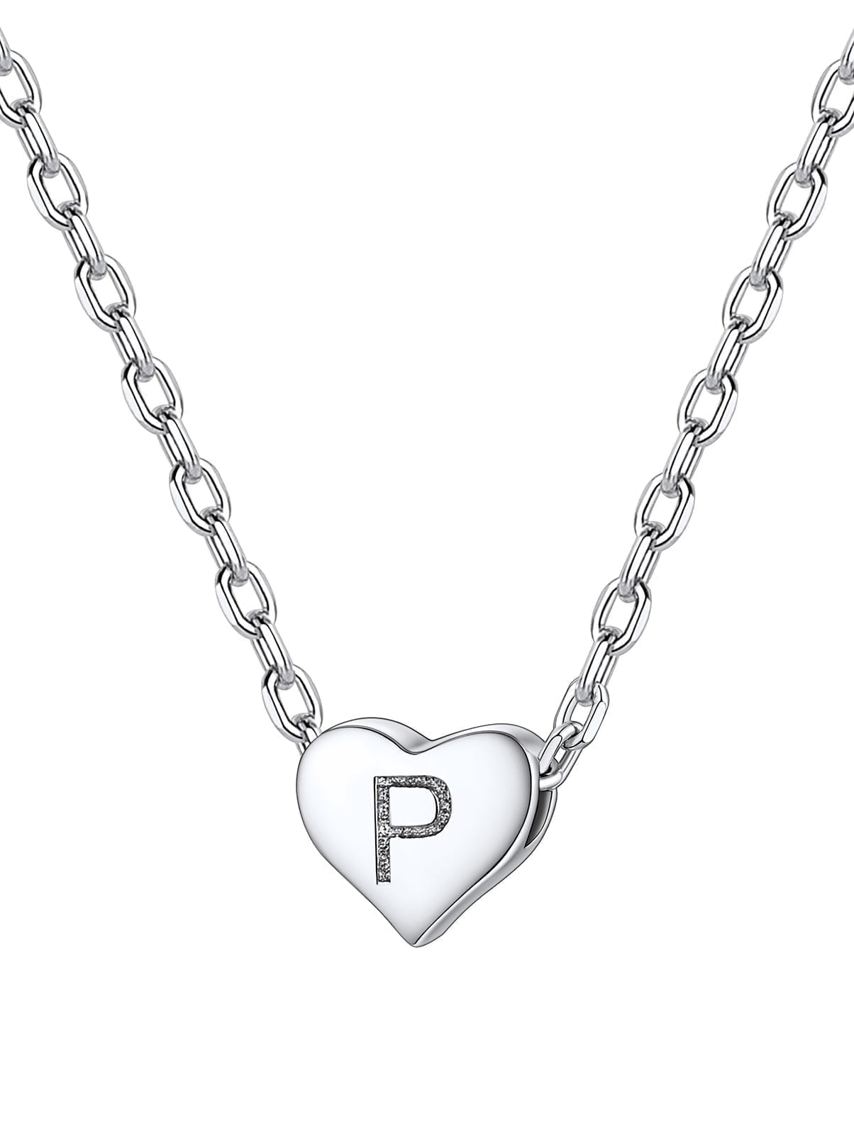 Silvora Women Heart Initial Necklace 925 Sterling Silver Letter A Pendant Choker Alphabet Jewelry for Wife Mom Daughter with Gift Box