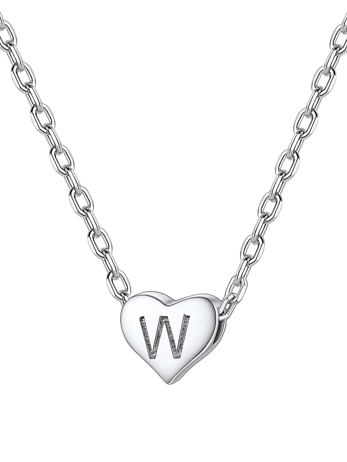 Silvora Women Heart Initial Necklace 925 Sterling Silver Letter A Pendant Choker Alphabet Jewelry for Wife Mom Daughter with Gift Box