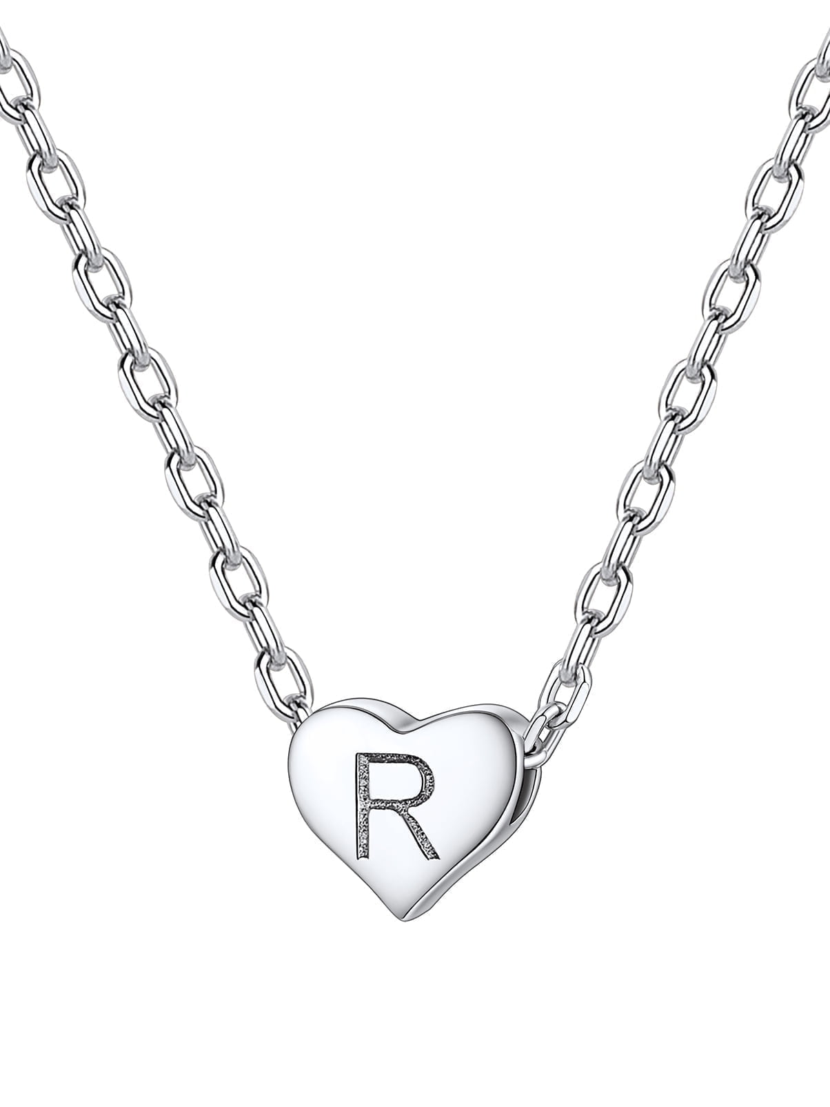 Silvora Women Heart Initial Necklace 925 Sterling Silver Letter A Pendant Choker Alphabet Jewelry for Wife Mom Daughter with Gift Box