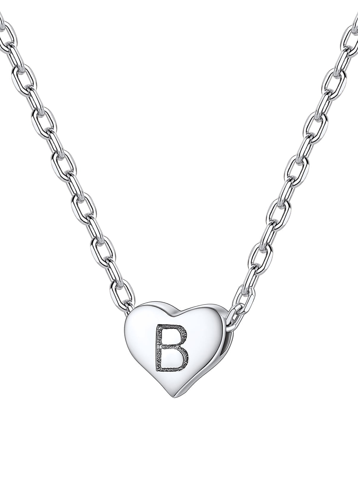 Silvora Women Heart Initial Necklace 925 Sterling Silver Letter A Pendant Choker Alphabet Jewelry for Wife Mom Daughter with Gift Box