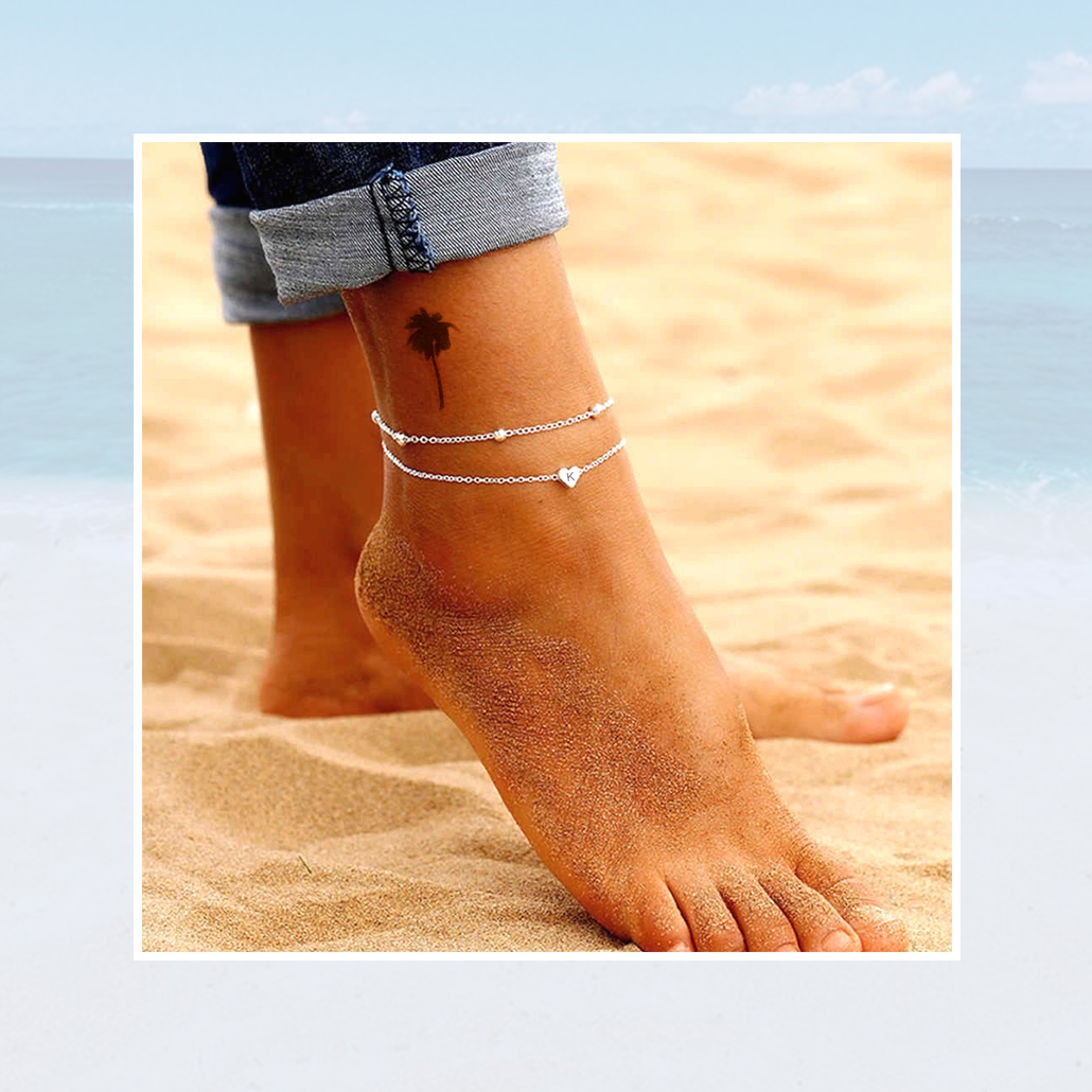 Silvora Sterling Silver Anklet Bracelets for Women, Initial Heart Anklet for Girls Letter A Foot Summer Boho Beach Jewelry Gift