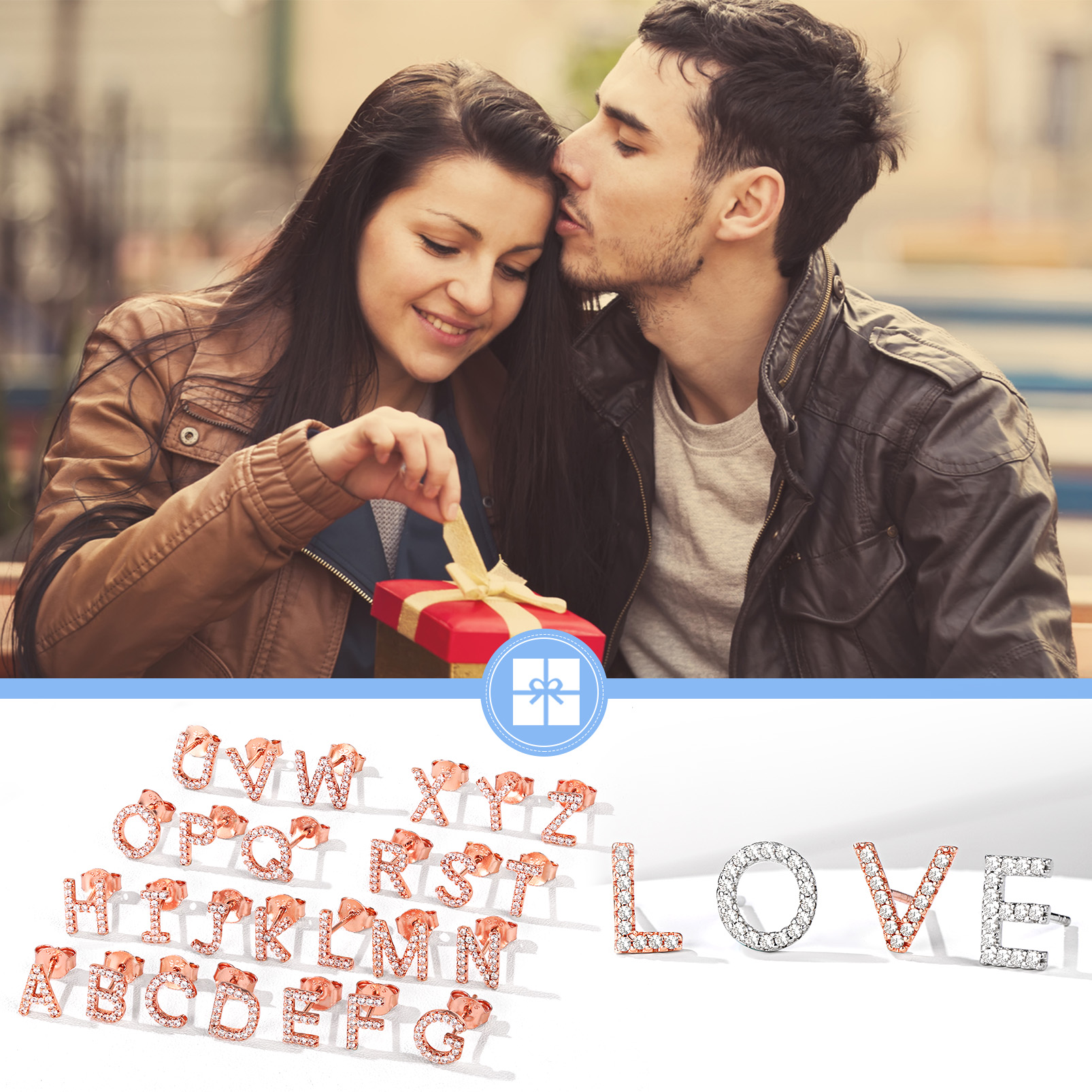 Silvora Tiny Sterling Silver Initial Stud Earrings Cubic Zirconia A Letter Earrings Christmas Birsthday Gift for Her Mom Girlfriend Daughter