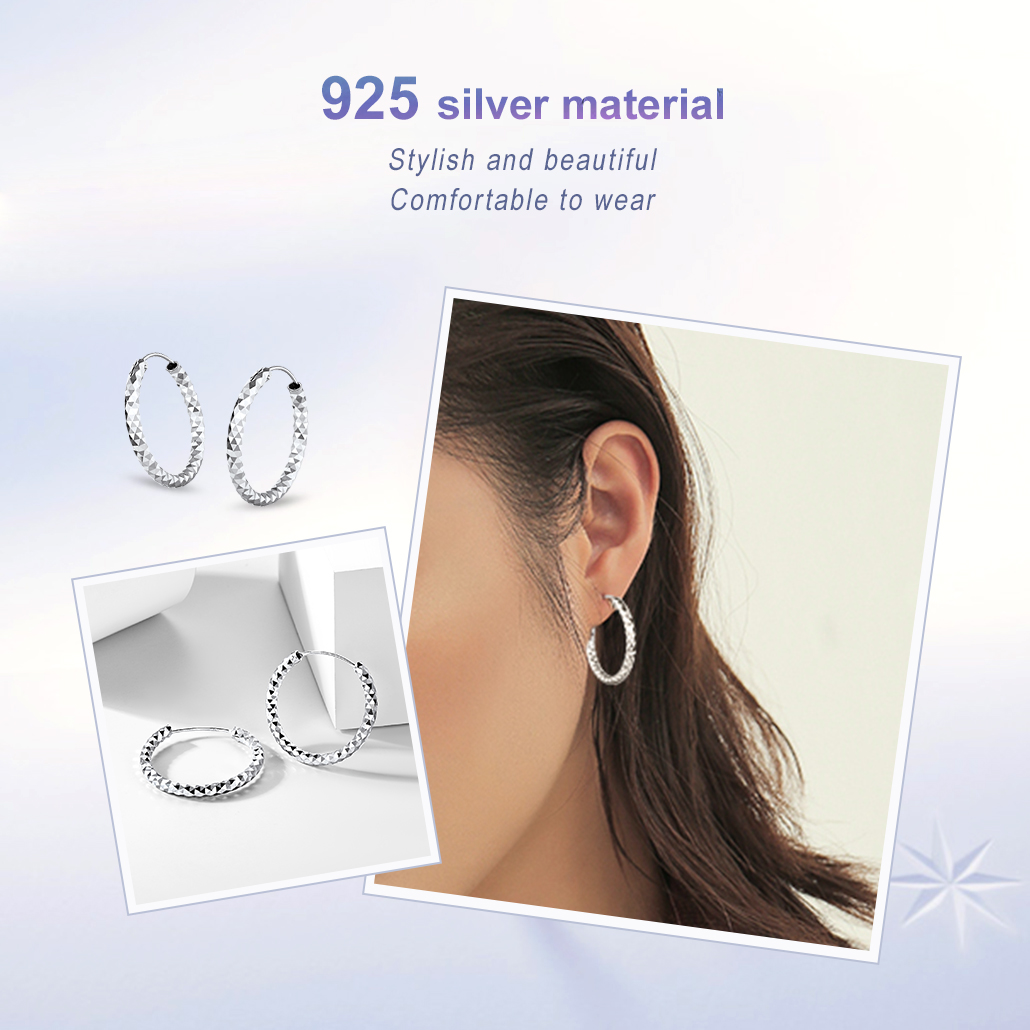 Silvora 70mm Gold Hoop Earrings Large Sterling Silver Earrings for Women Charm Endless Circle Hoop for Sensitive Ears Jewelry Gift