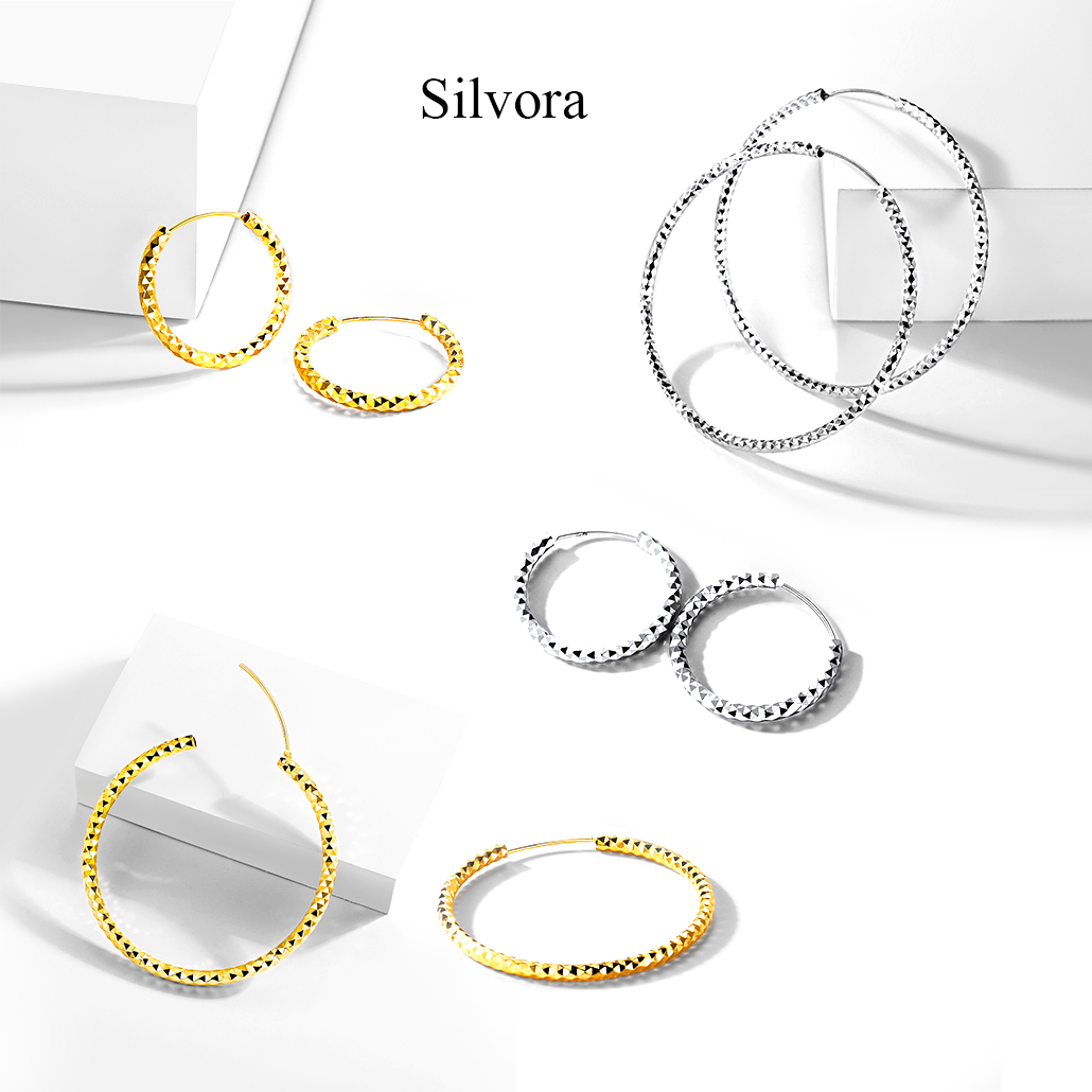 Silvora 70mm Gold Hoop Earrings Large Sterling Silver Earrings for Women Charm Endless Circle Hoop for Sensitive Ears Jewelry Gift