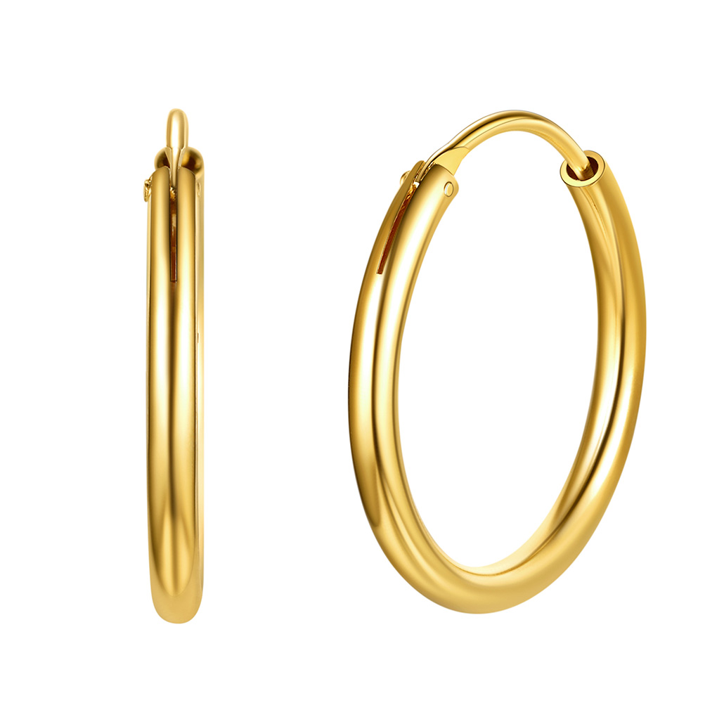 Silvora 70mm Gold Hoop Earrings Large Sterling Silver Earrings for Women Charm Endless Circle Hoop for Sensitive Ears Jewelry Gift