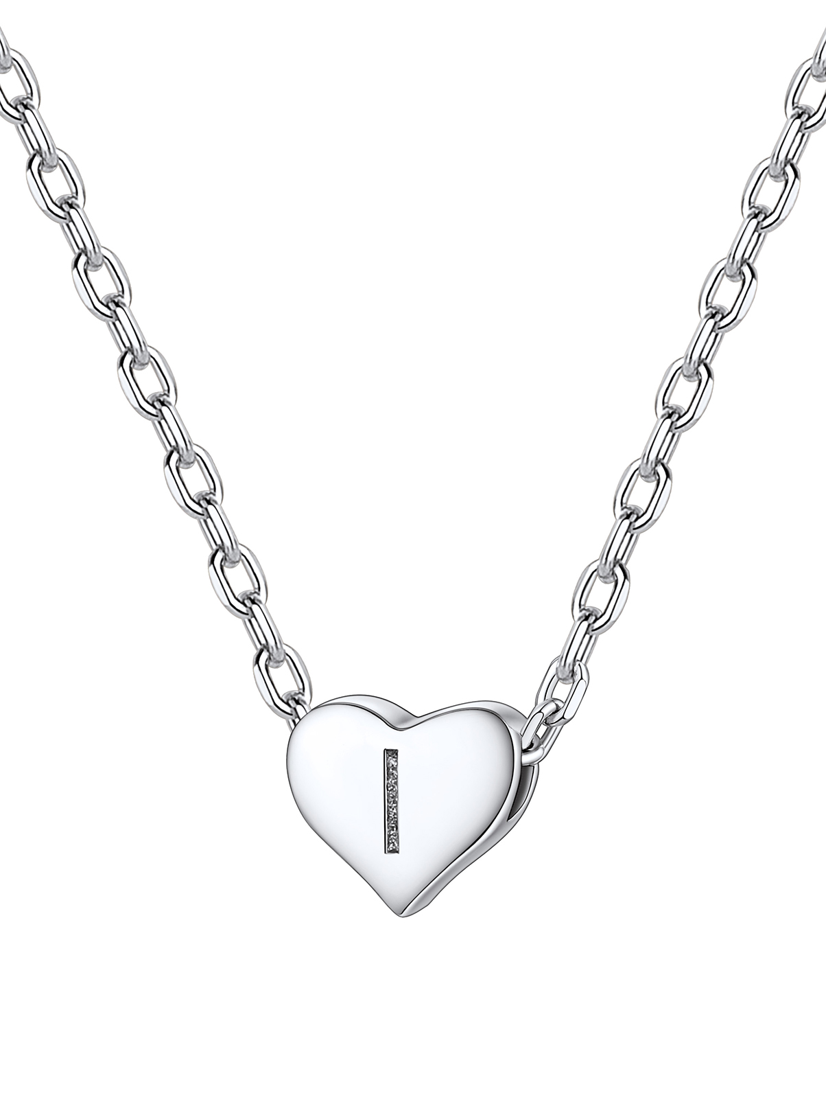 Silvora Women Heart Initial Necklace 925 Sterling Silver Letter A Pendant Choker Alphabet Jewelry for Wife Mom Daughter with Gift Box