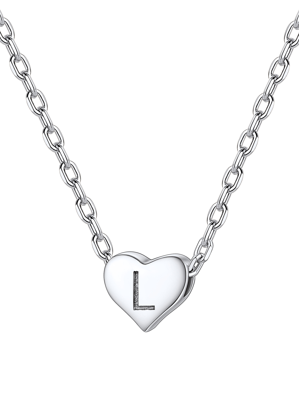 Silvora Women Heart Initial Necklace 925 Sterling Silver Letter A Pendant Choker Alphabet Jewelry for Wife Mom Daughter with Gift Box