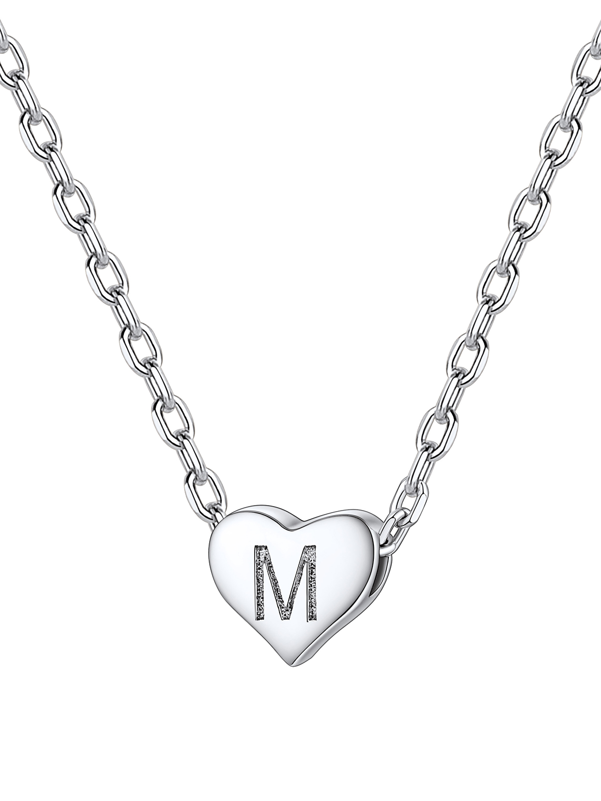 Silvora Women Heart Initial Necklace 925 Sterling Silver Letter A Pendant Choker Alphabet Jewelry for Wife Mom Daughter with Gift Box