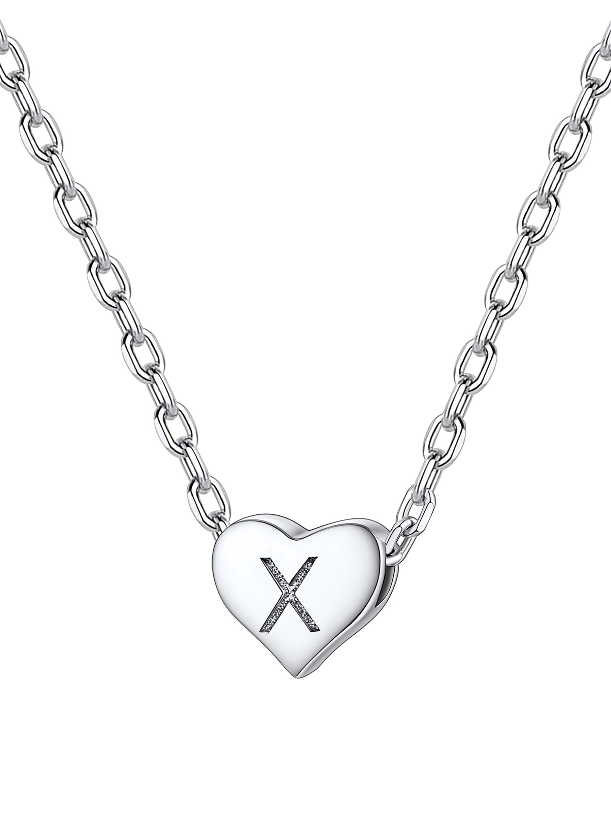 Silvora Women Heart Initial Necklace 925 Sterling Silver Letter A Pendant Choker Alphabet Jewelry for Wife Mom Daughter with Gift Box