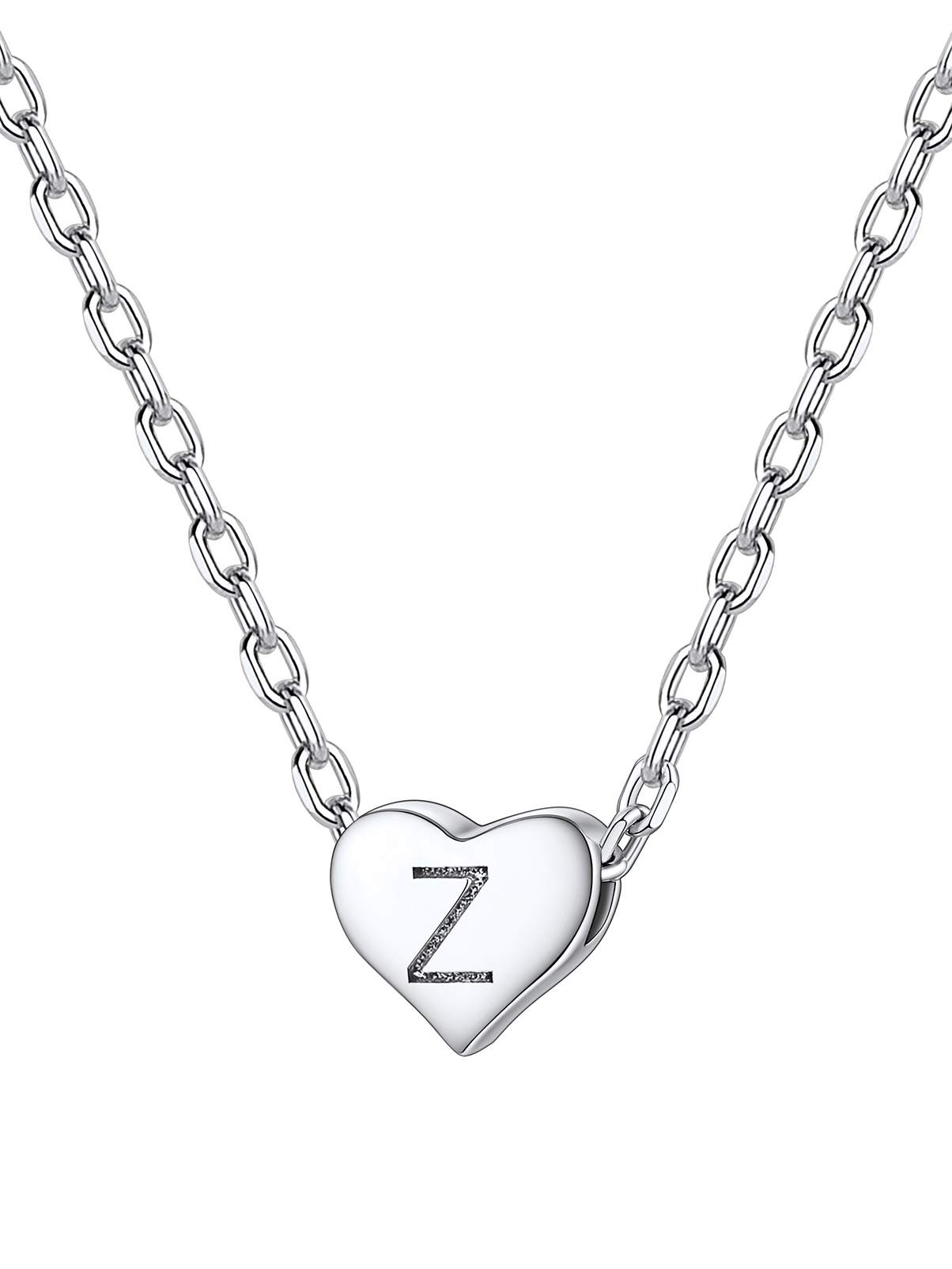 Silvora Women Heart Initial Necklace 925 Sterling Silver Letter A Pendant Choker Alphabet Jewelry for Wife Mom Daughter with Gift Box