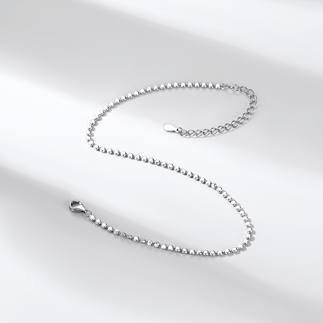Silvora 925 Silver Chain Beads Anklet for Women Ankle Bracelet Foot Jewelry