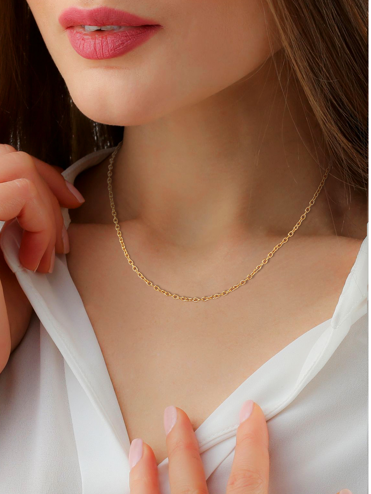 Silvora 2mm Hypoallergenic Chains for Pendant Stainless Steel Necklace for Women Rolo Cable Chain 14-30 inches