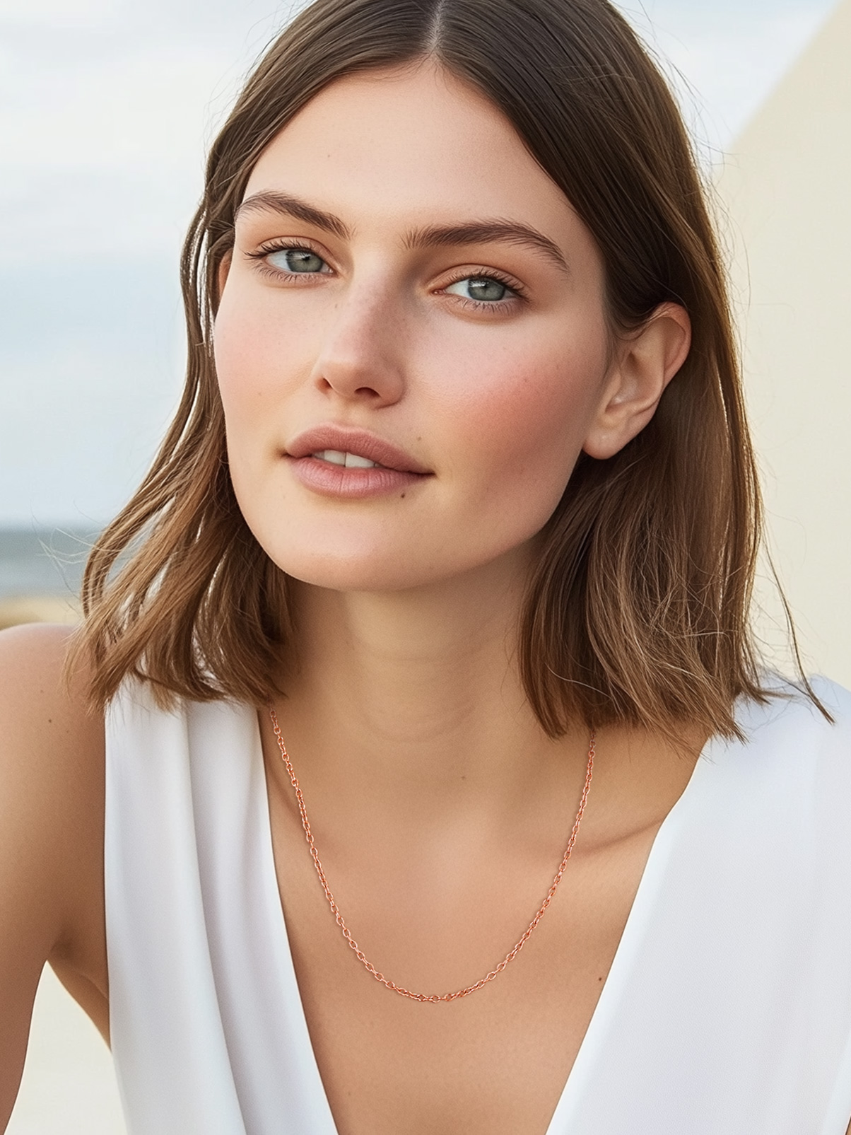 Silvora 2mm Hypoallergenic Chains for Pendant Stainless Steel Necklace for Women Rolo Cable Chain 14-30 inches