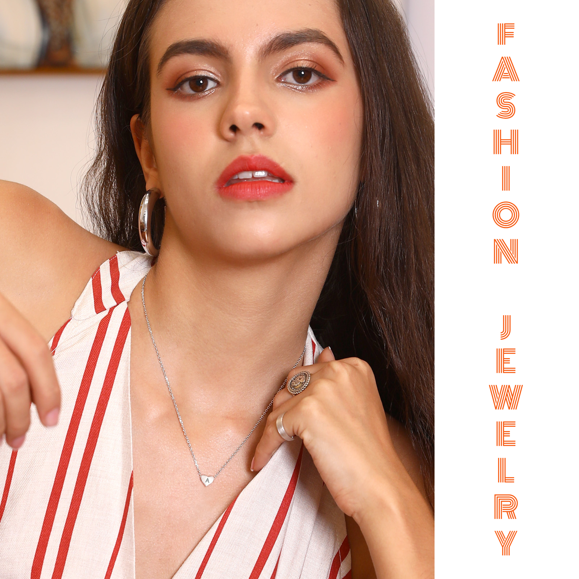 Silvora Initial Bracelet & Necklace Sets for Women Silver Heart Letter Pendant Jewelry Set Birthday Christmas Mother's Day Valentines Gifts with Box