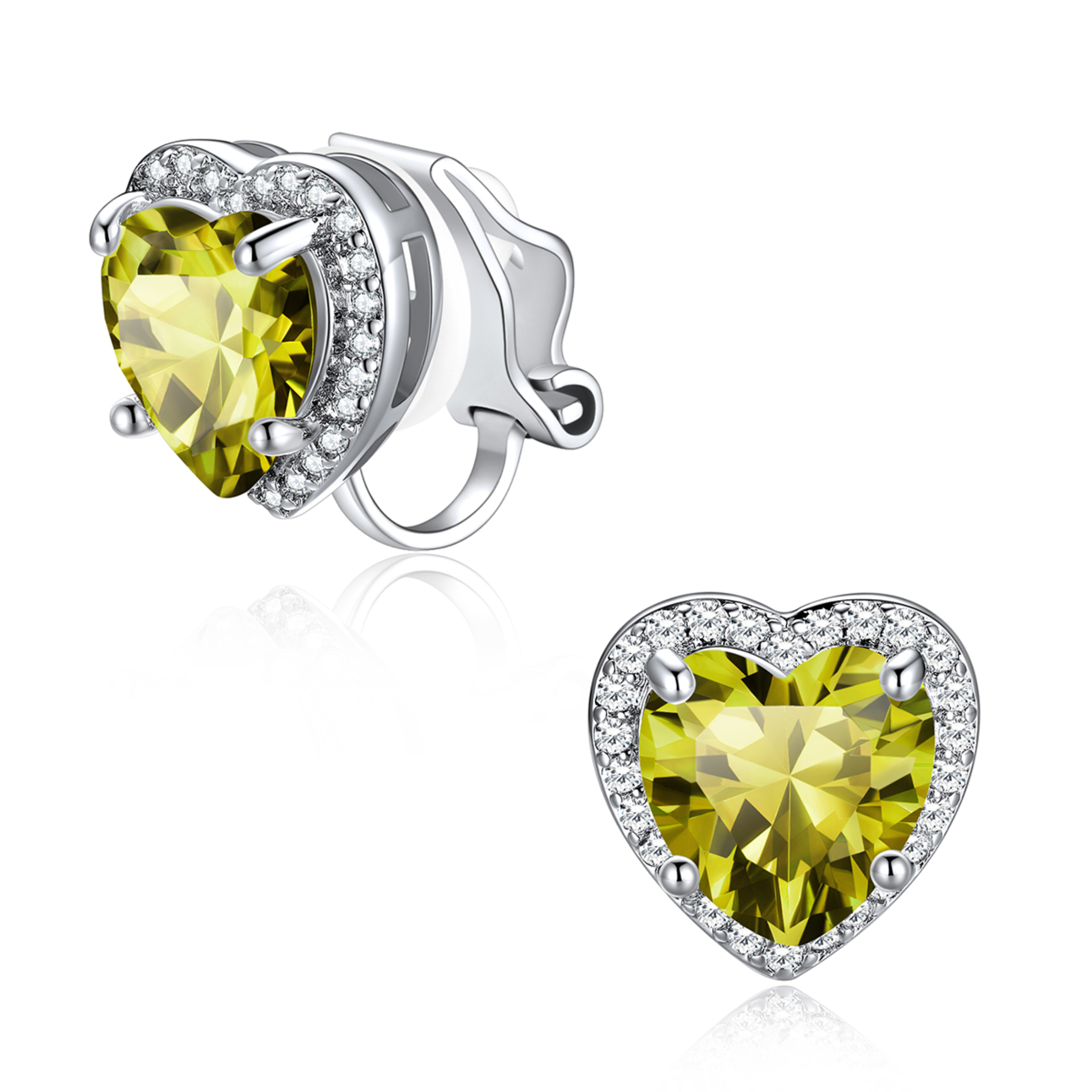 Silvora Women's Heart Shaped January Birthstone Clip on Earrings Simulated Garnet Dainty Non Pierced Earring Jewelry Daughter Wife Granddaughter Birthday Christmas Valentines Gifts