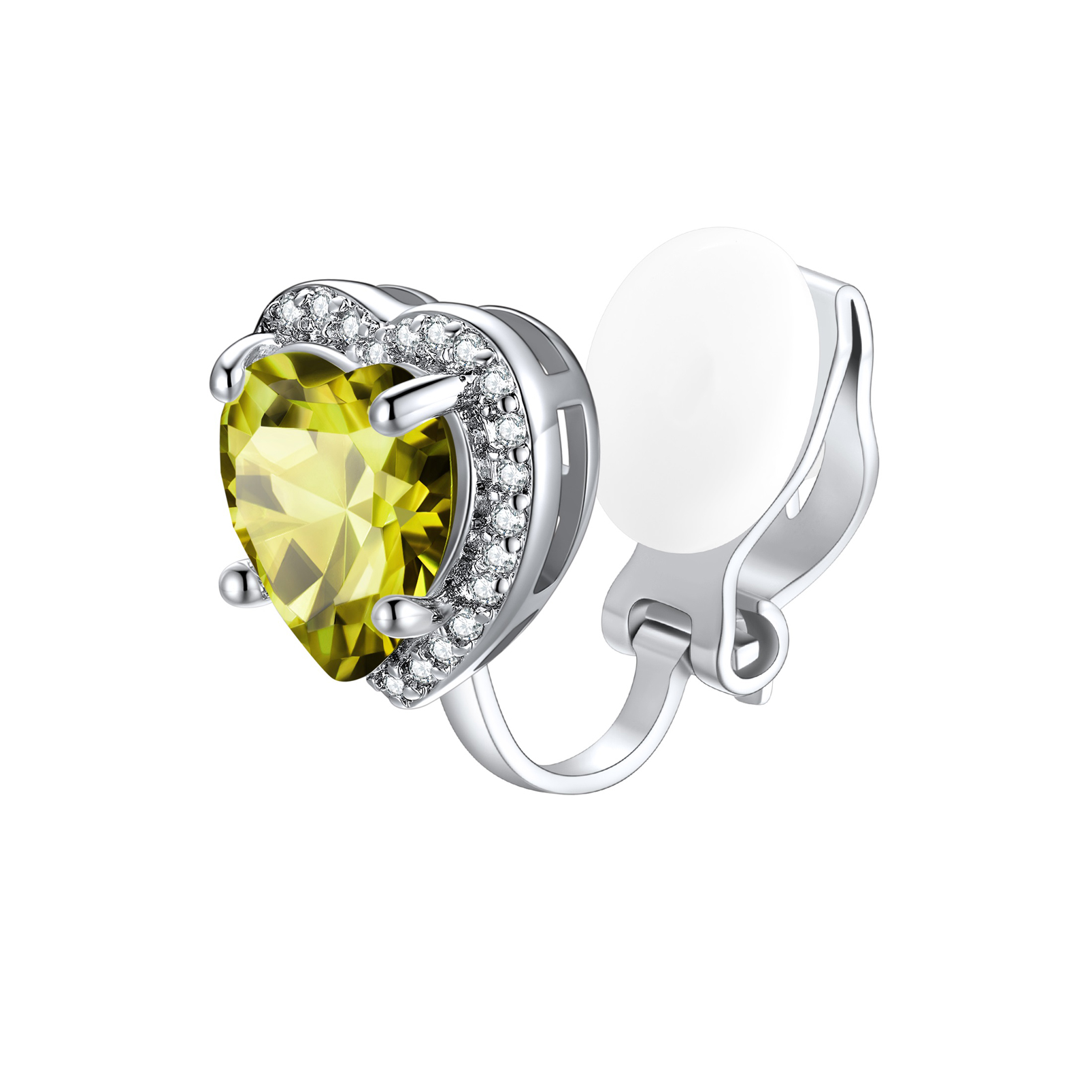 Silvora Women's Heart Shaped January Birthstone Clip on Earrings Simulated Garnet Dainty Non Pierced Earring Jewelry Daughter Wife Granddaughter Birthday Christmas Valentines Gifts