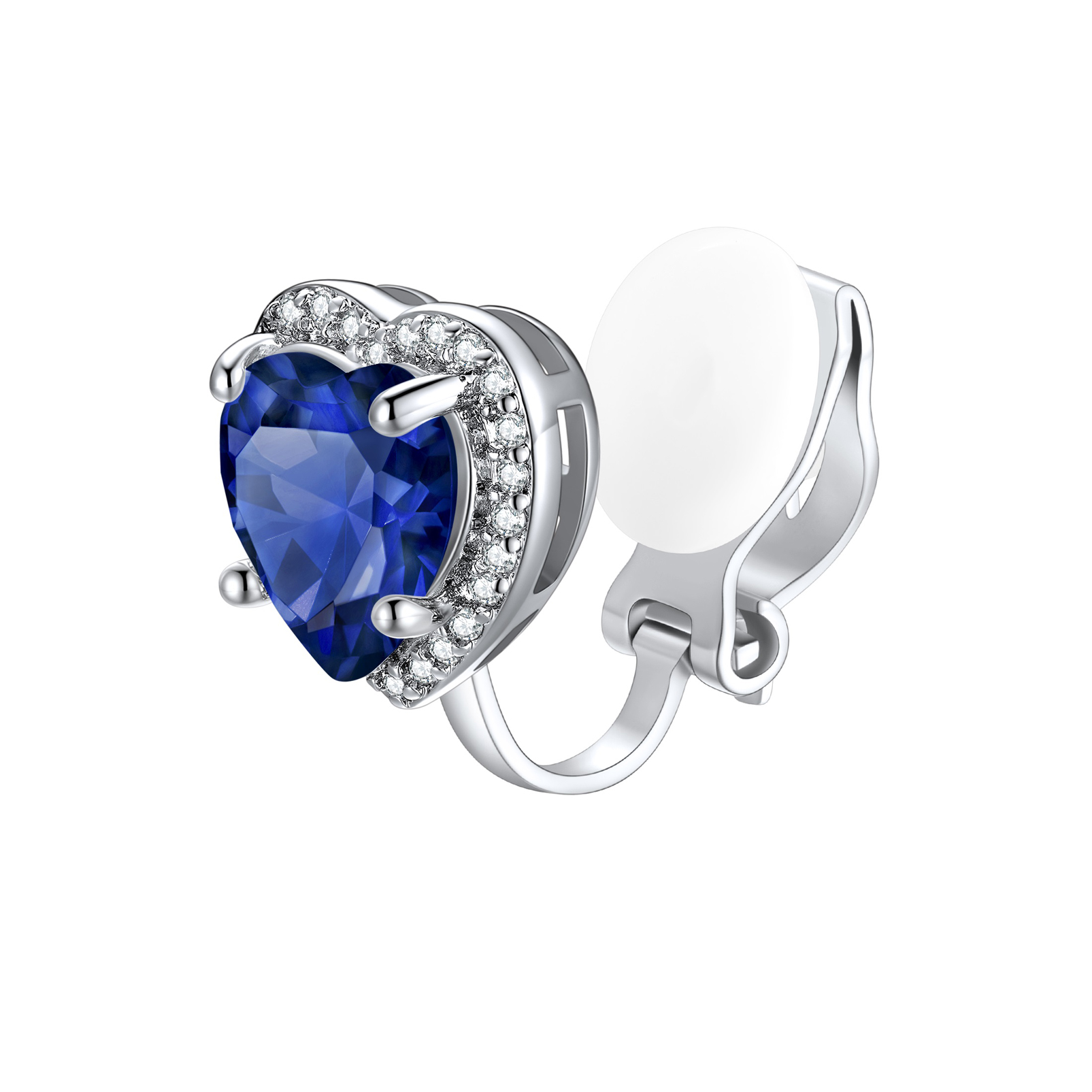 Silvora Women's Heart Shaped January Birthstone Clip on Earrings Simulated Garnet Dainty Non Pierced Earring Jewelry Daughter Wife Granddaughter Birthday Christmas Valentines Gifts