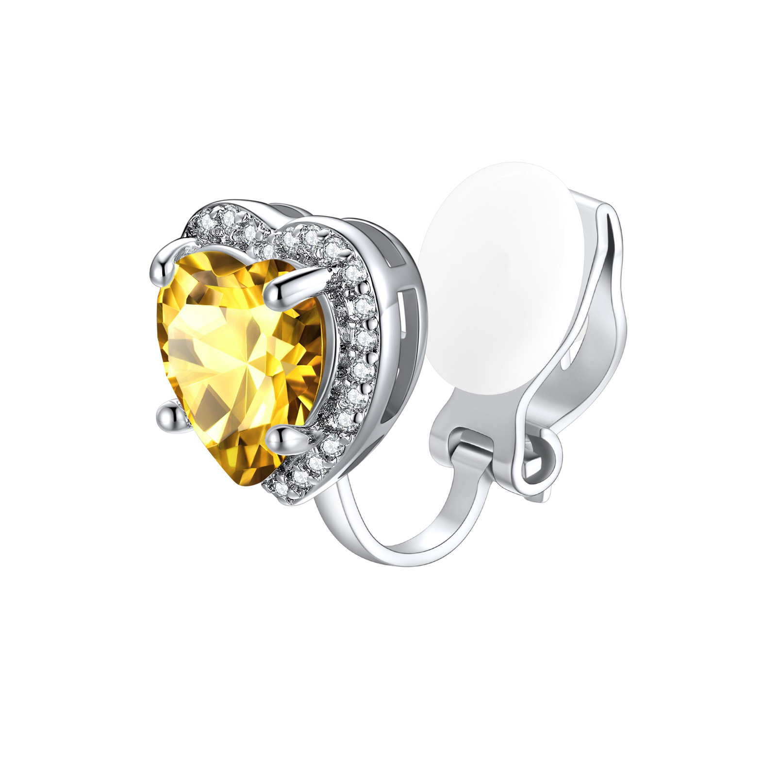 Silvora Women's Heart Shaped January Birthstone Clip on Earrings Simulated Garnet Dainty Non Pierced Earring Jewelry Daughter Wife Granddaughter Birthday Christmas Valentines Gifts