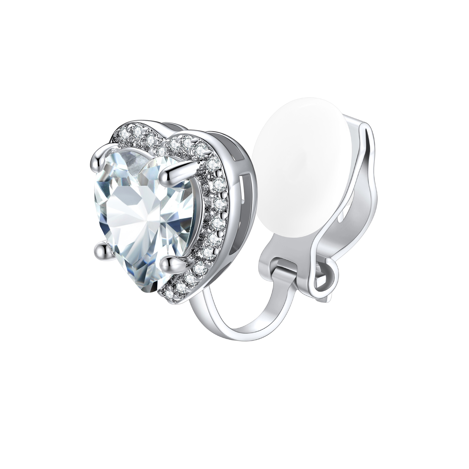 Silvora Women's Heart Shaped January Birthstone Clip on Earrings Simulated Garnet Dainty Non Pierced Earring Jewelry Daughter Wife Granddaughter Birthday Christmas Valentines Gifts