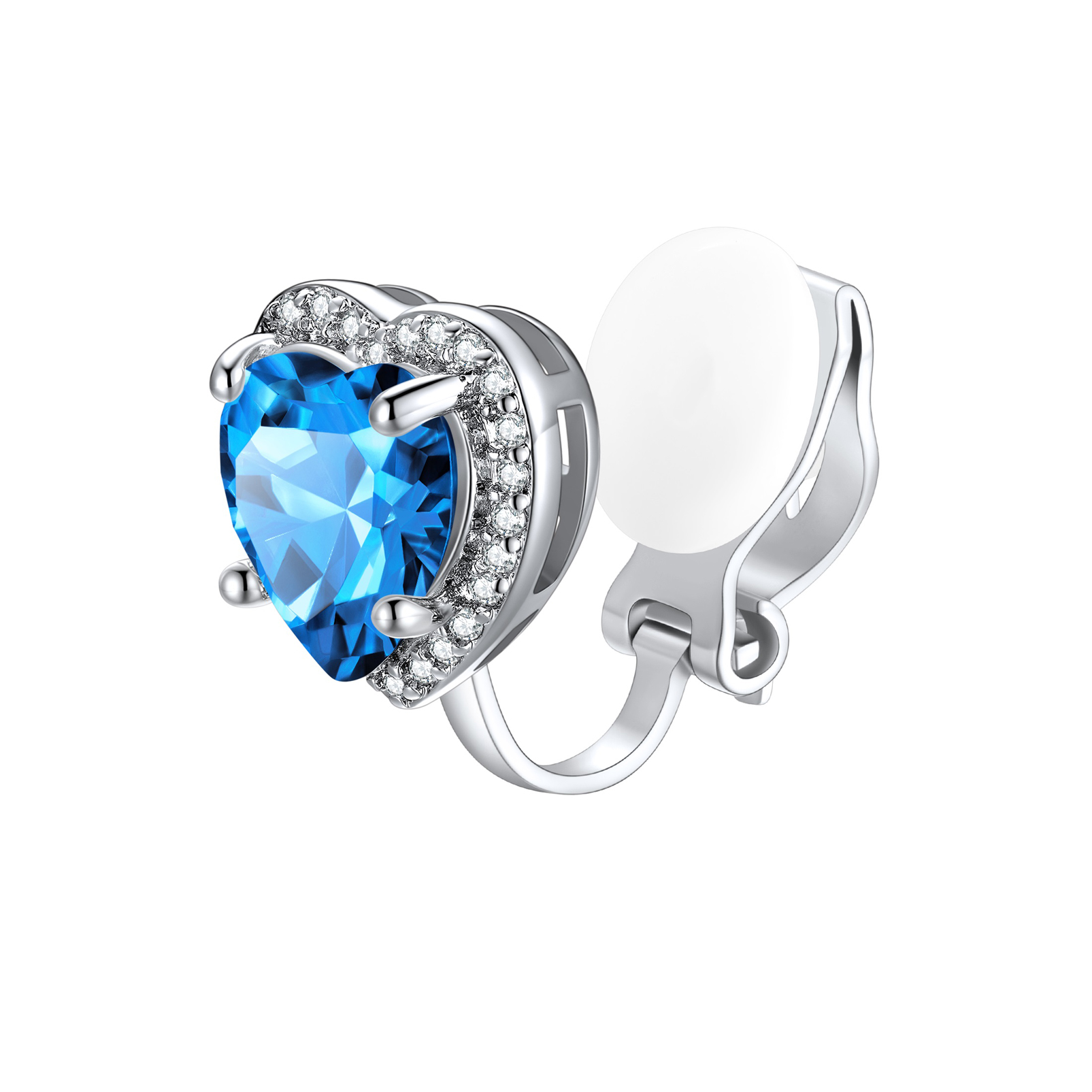 Silvora Women's Heart Shaped January Birthstone Clip on Earrings Simulated Garnet Dainty Non Pierced Earring Jewelry Daughter Wife Granddaughter Birthday Christmas Valentines Gifts