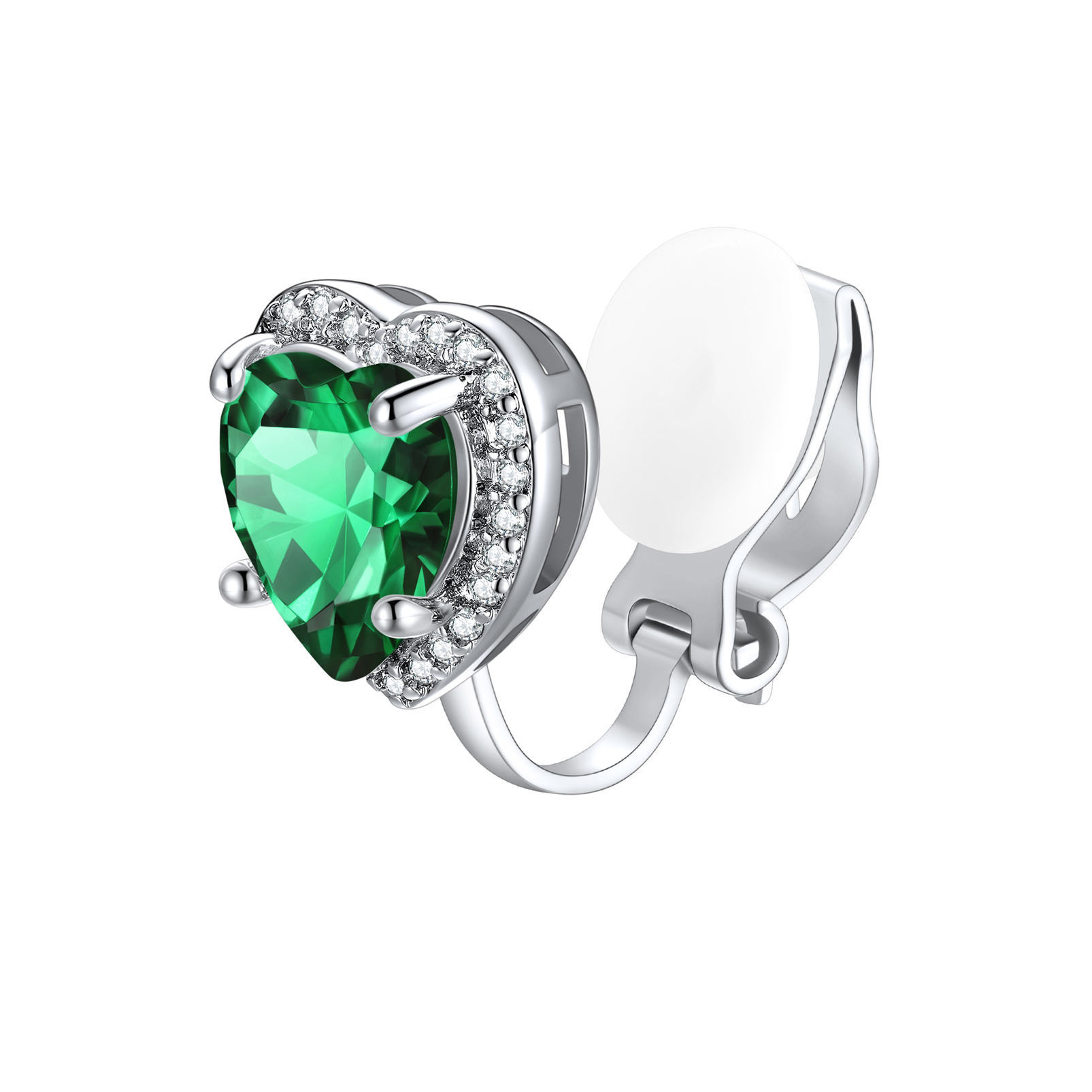 Silvora Women's Heart Shaped January Birthstone Clip on Earrings Simulated Garnet Dainty Non Pierced Earring Jewelry Daughter Wife Granddaughter Birthday Christmas Valentines Gifts