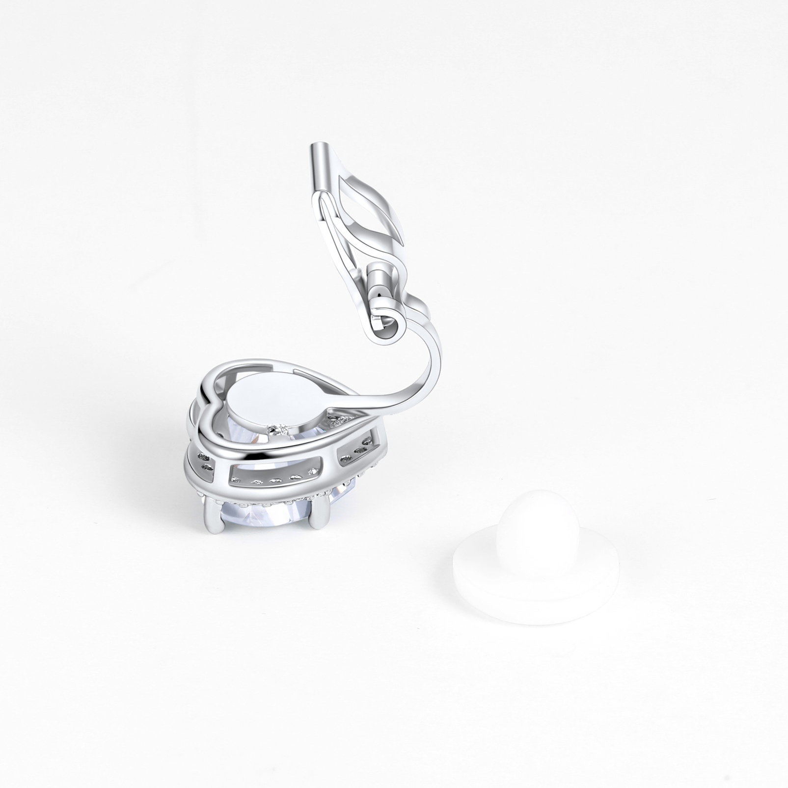 Silvora Women's Heart Shaped January Birthstone Clip on Earrings Simulated Garnet Dainty Non Pierced Earring Jewelry Daughter Wife Granddaughter Birthday Christmas Valentines Gifts