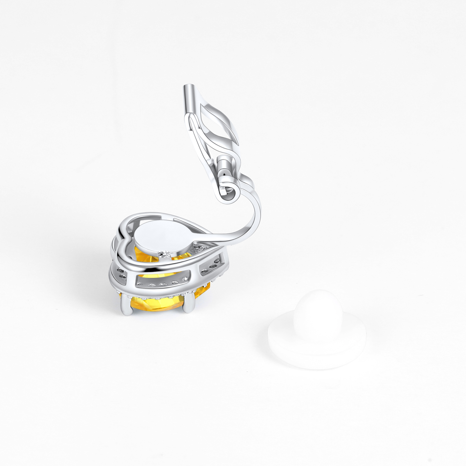 Silvora Women's Heart Shaped January Birthstone Clip on Earrings Simulated Garnet Dainty Non Pierced Earring Jewelry Daughter Wife Granddaughter Birthday Christmas Valentines Gifts