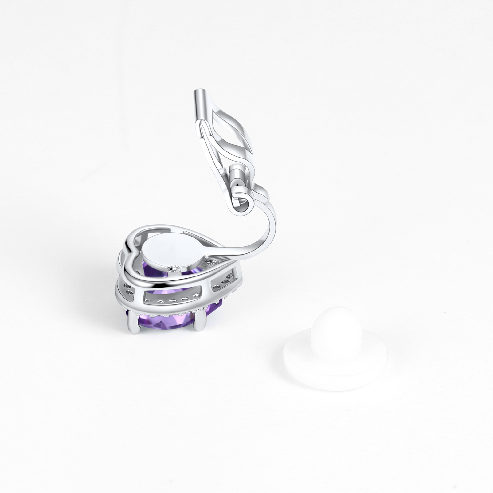 Silvora Women's Heart Shaped January Birthstone Clip on Earrings Simulated Garnet Dainty Non Pierced Earring Jewelry Daughter Wife Granddaughter Birthday Christmas Valentines Gifts