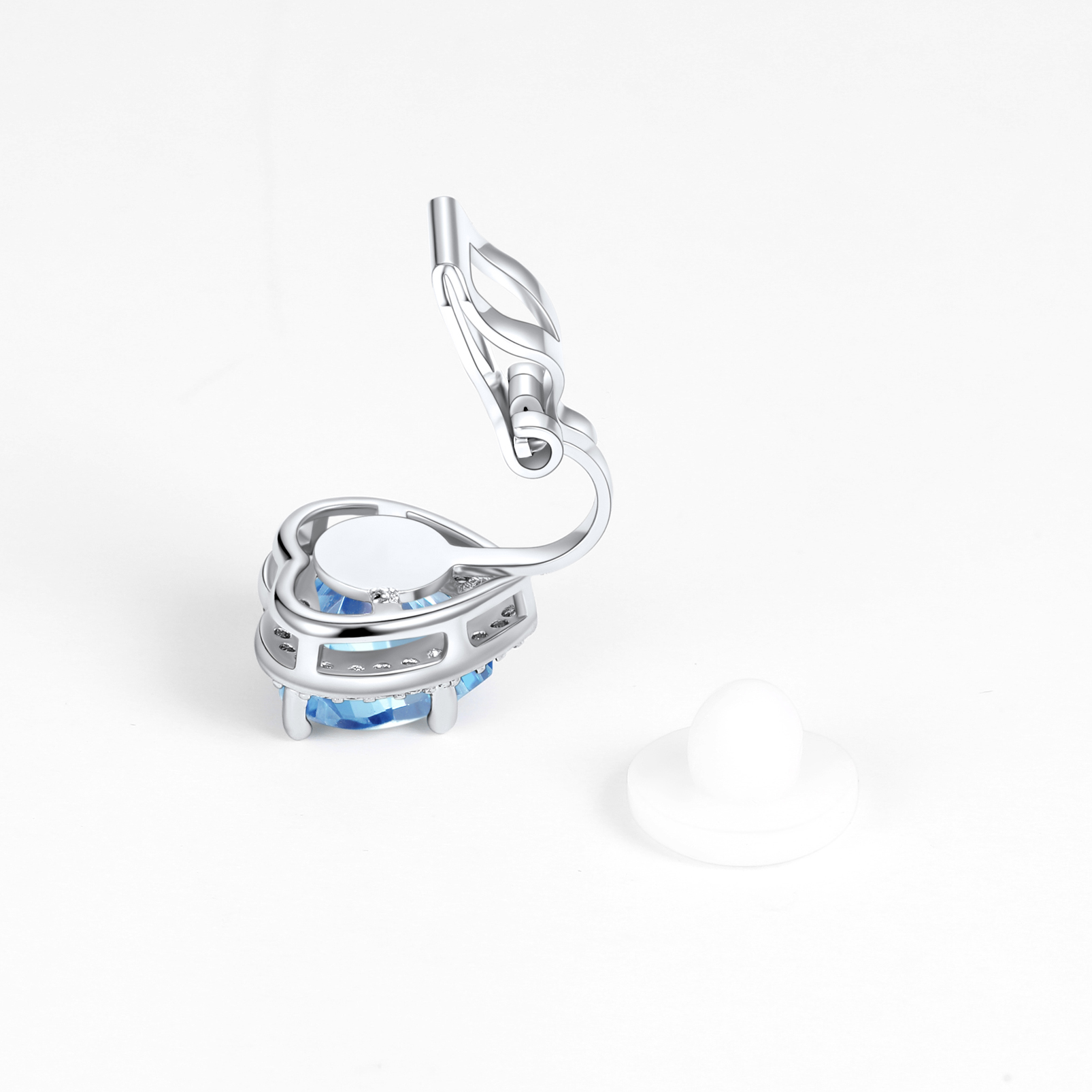 Silvora Women's Heart Shaped January Birthstone Clip on Earrings Simulated Garnet Dainty Non Pierced Earring Jewelry Daughter Wife Granddaughter Birthday Christmas Valentines Gifts