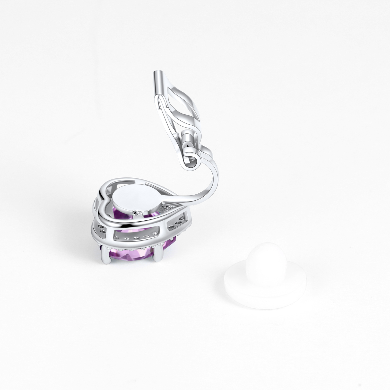 Silvora Women's Heart Shaped January Birthstone Clip on Earrings Simulated Garnet Dainty Non Pierced Earring Jewelry Daughter Wife Granddaughter Birthday Christmas Valentines Gifts