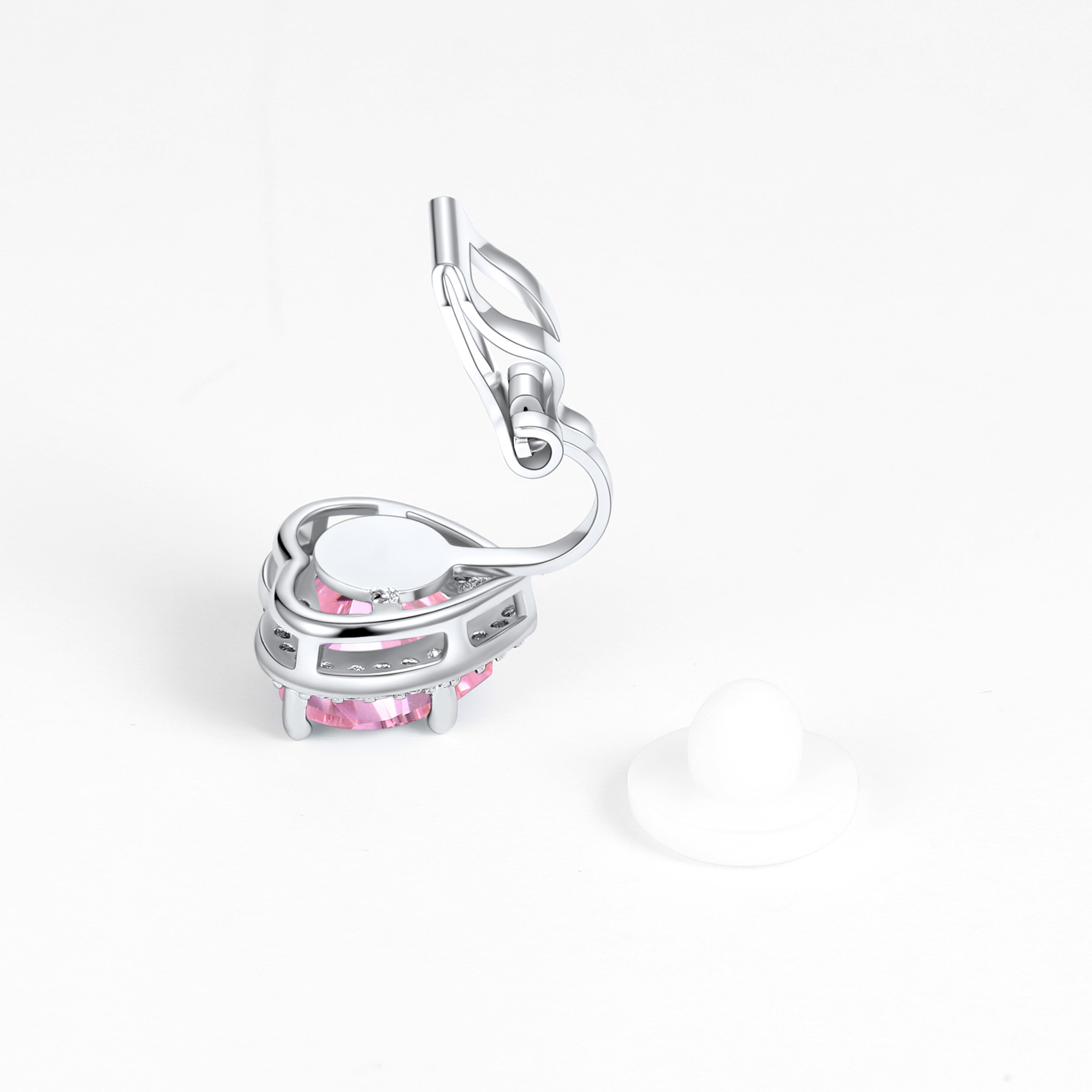 Silvora Women's Heart Shaped January Birthstone Clip on Earrings Simulated Garnet Dainty Non Pierced Earring Jewelry Daughter Wife Granddaughter Birthday Christmas Valentines Gifts